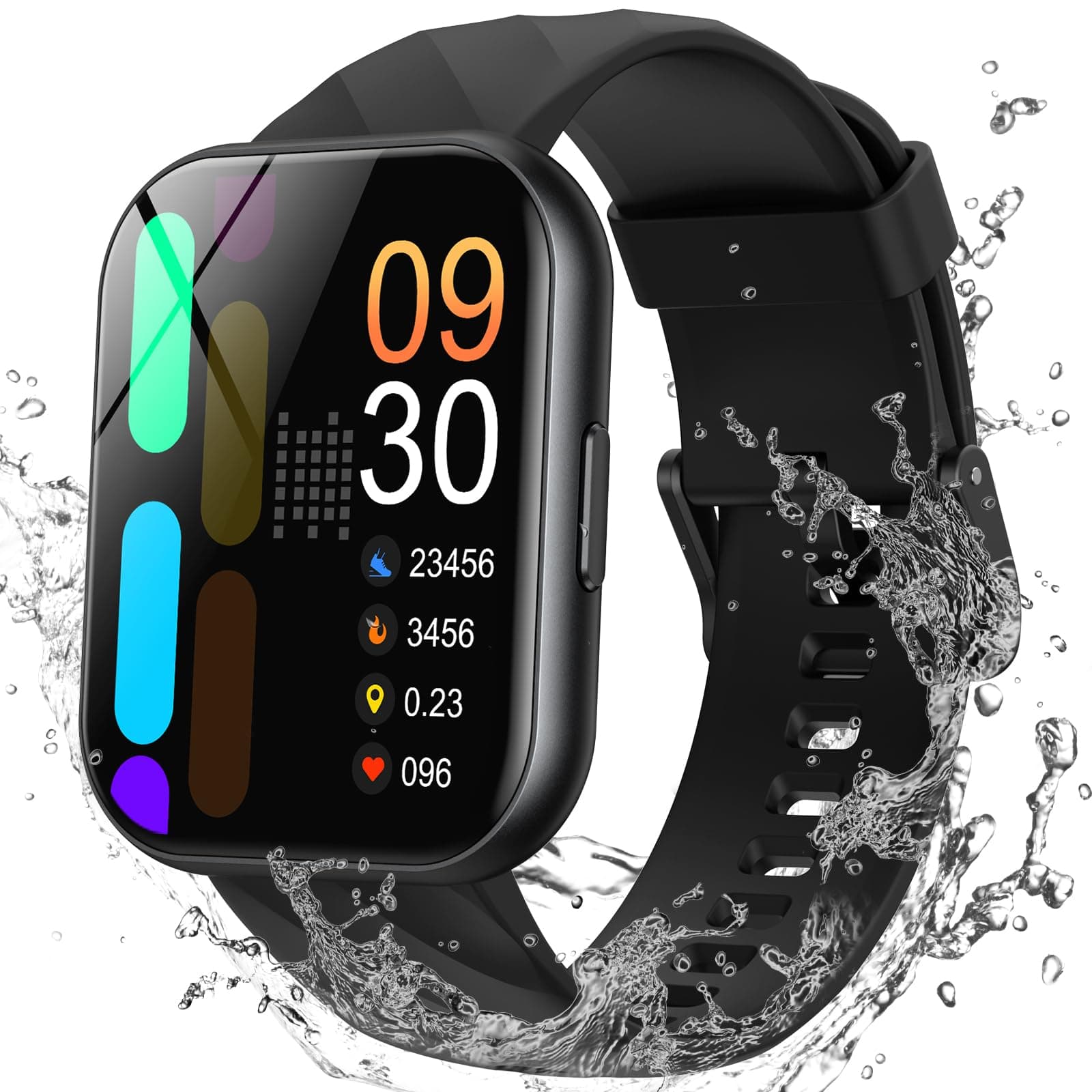 Parsonver Smart Watch 5ATM Waterproof for Swimming, 1,8", Black