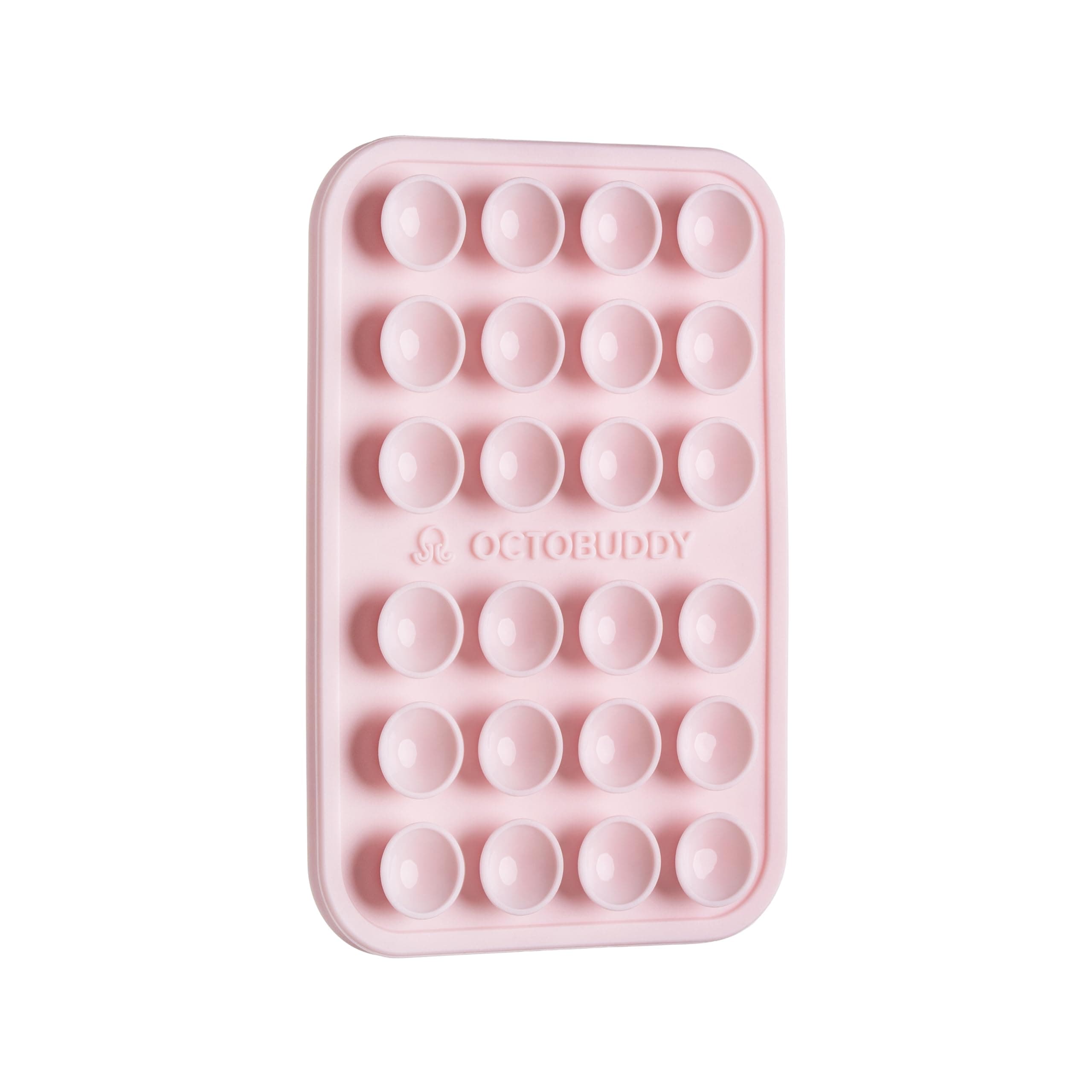 OCTOBUDDY Classic - Silicone Suction Phone Case Adhesive Mount - Hands-Free, Strong Grip Holder for Selfies and Videos - iPhone and Android Compatible - 2.25″ x 3.25″, Chalk Pink