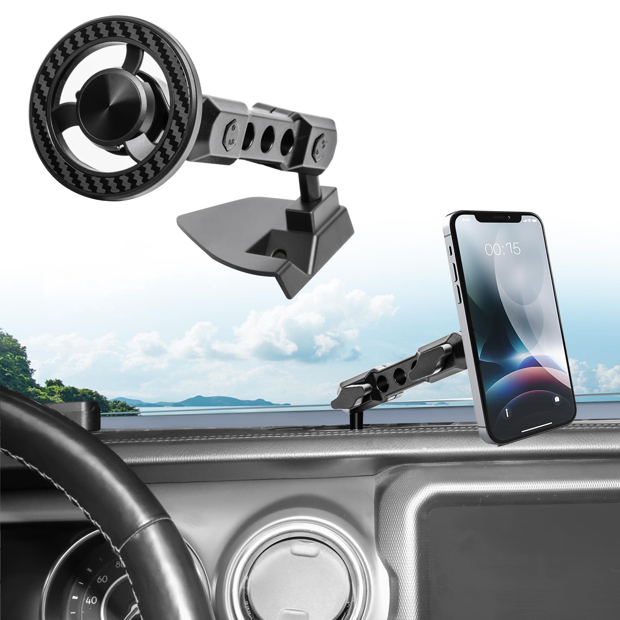 Magnetic Phone Mount for 2018-2023 Jeep Wrangler Jl & 4XE Gladiator JT