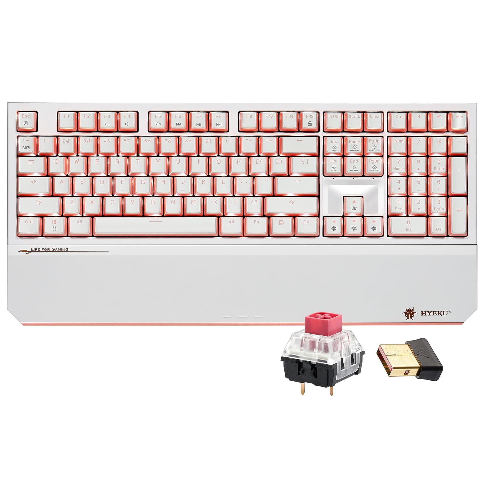 Hexgears X5 Wireless Mechanical Keyboard Full Size 108 Keys- Pink