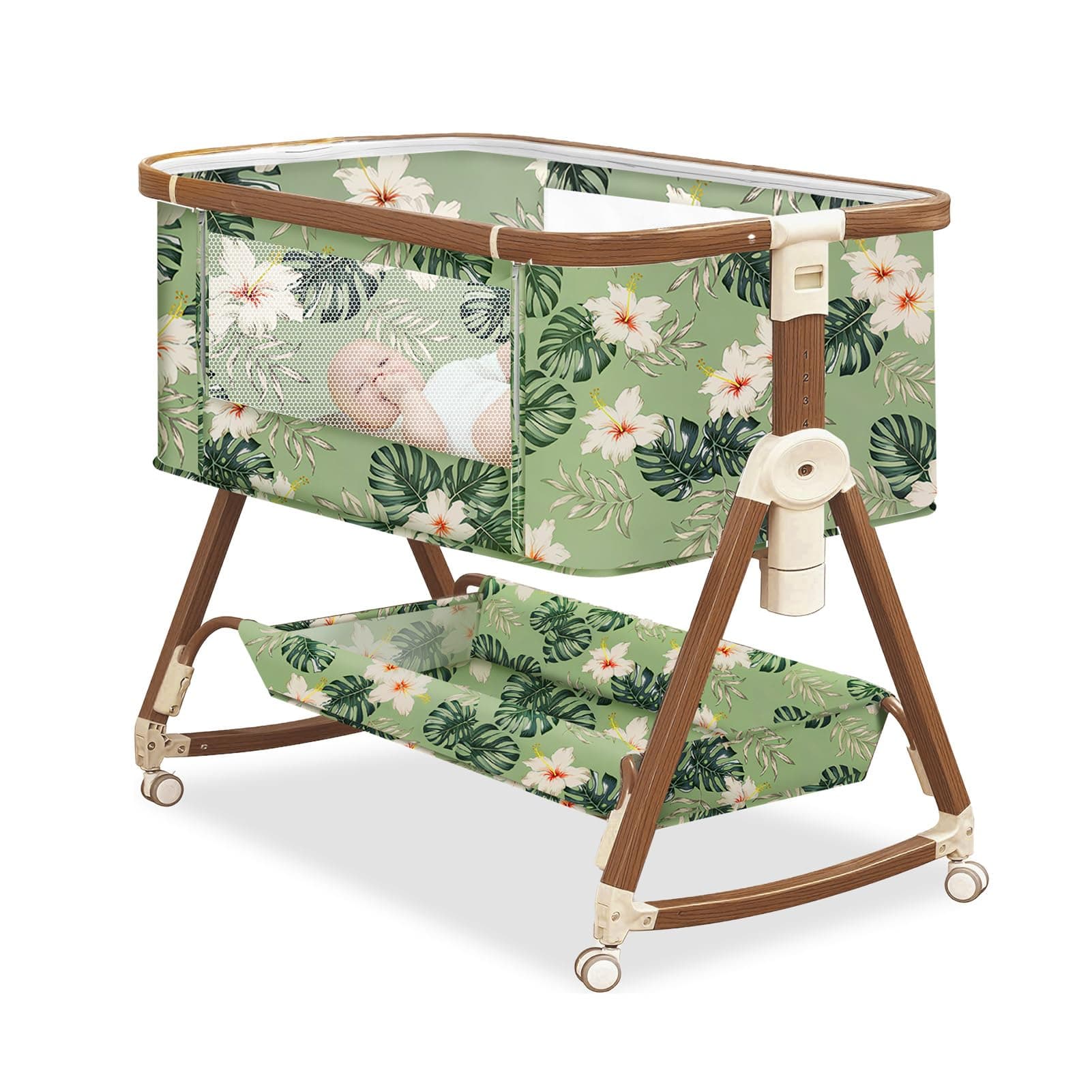 Baby Bassinet Bedside Sleeper - 3 in 1 Bassinets with 7 Adjustable Height