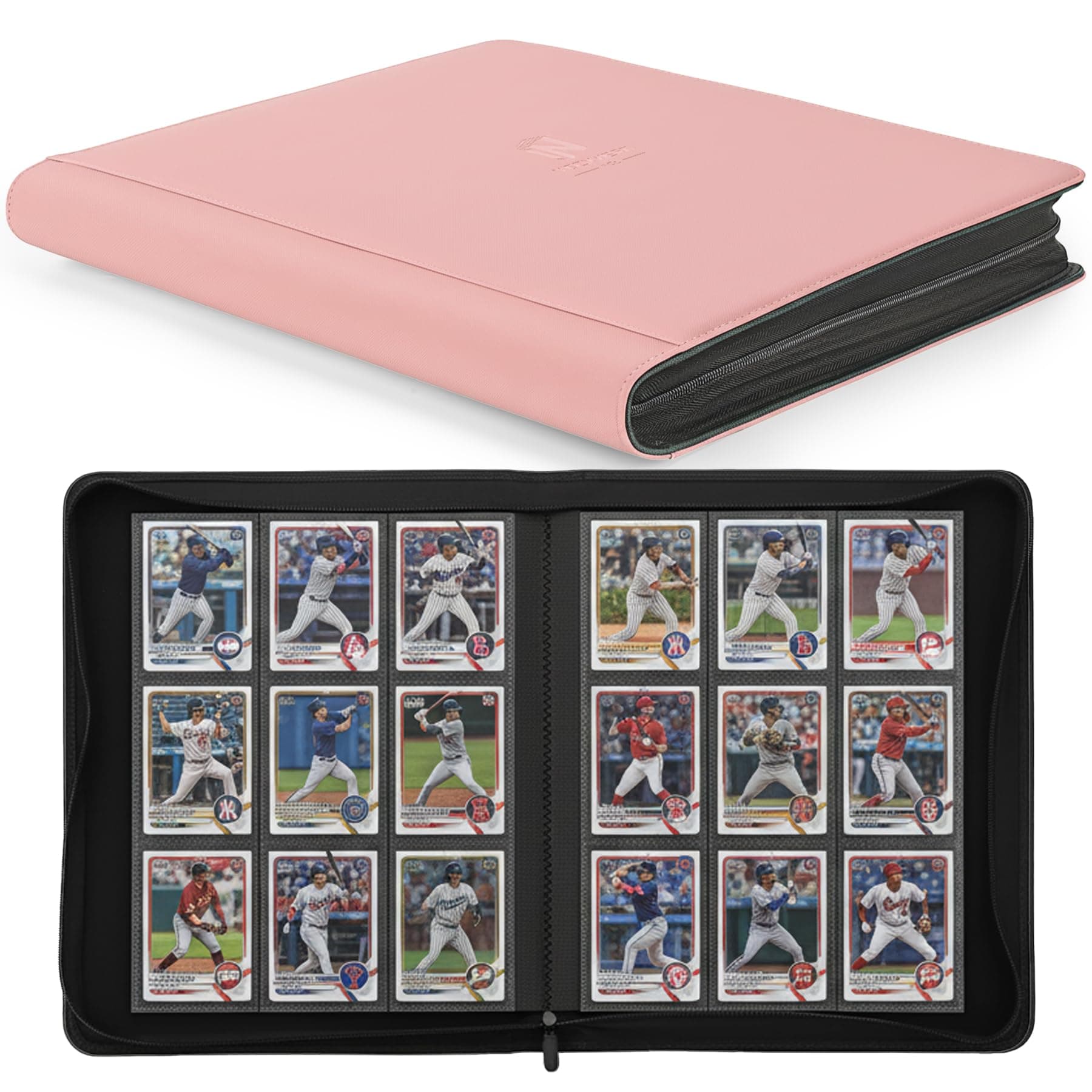 Trading Card Binder, Premium 9 Pocket 540 Double Sided Pocket Collection Binder, Card Album for TCG Card Holder for Game Card, Sports Card, Yugioh, MTG etc(Pink)