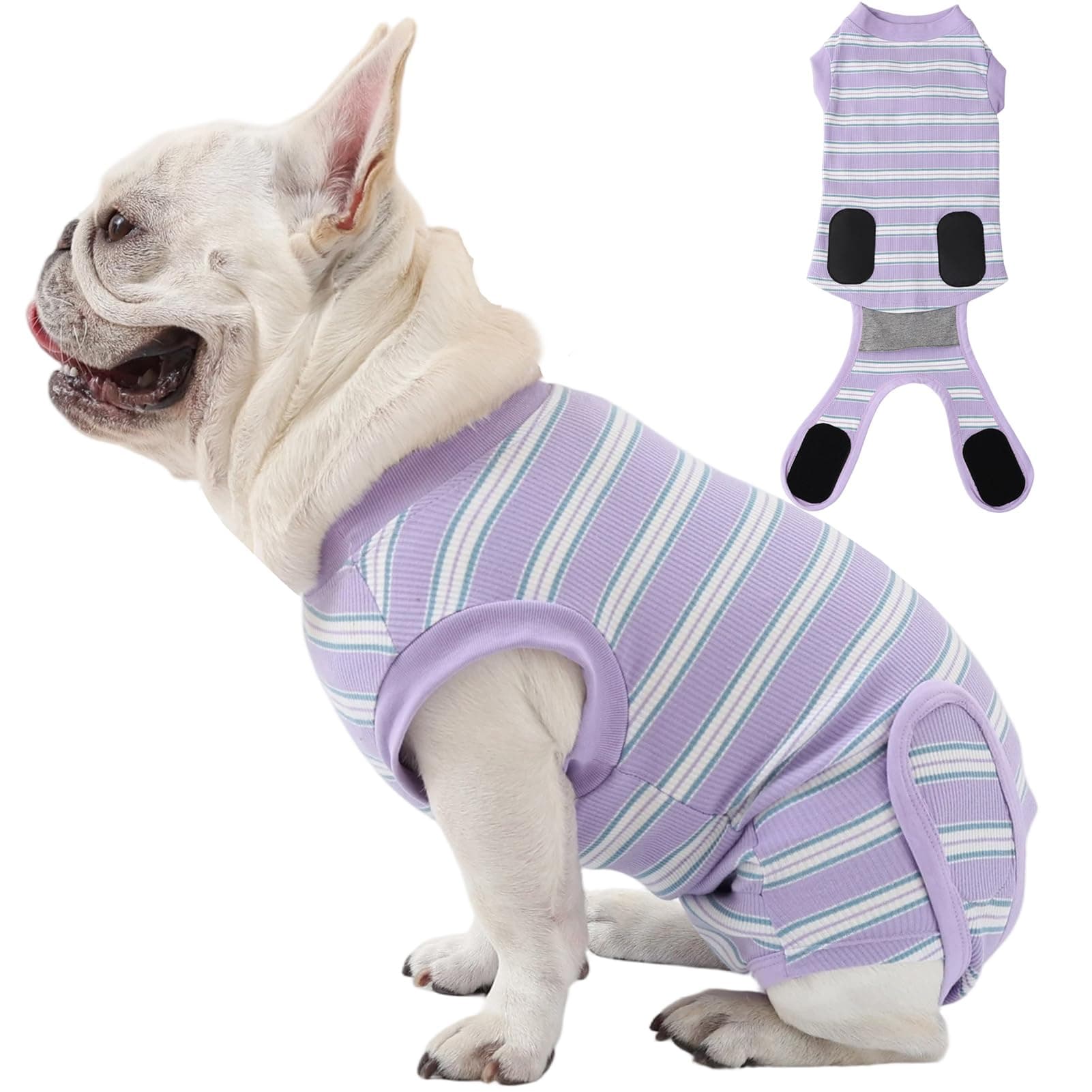 Recovery Suit for Dogs - Dog Surgery Recovery Suit Female Spay, Soft Dog Onesie for Surgery Female,Dog Cone Alternative Surgical Recovery Suit,Abdominal Wounds Suit (Purple Stripe, XX-Large)
