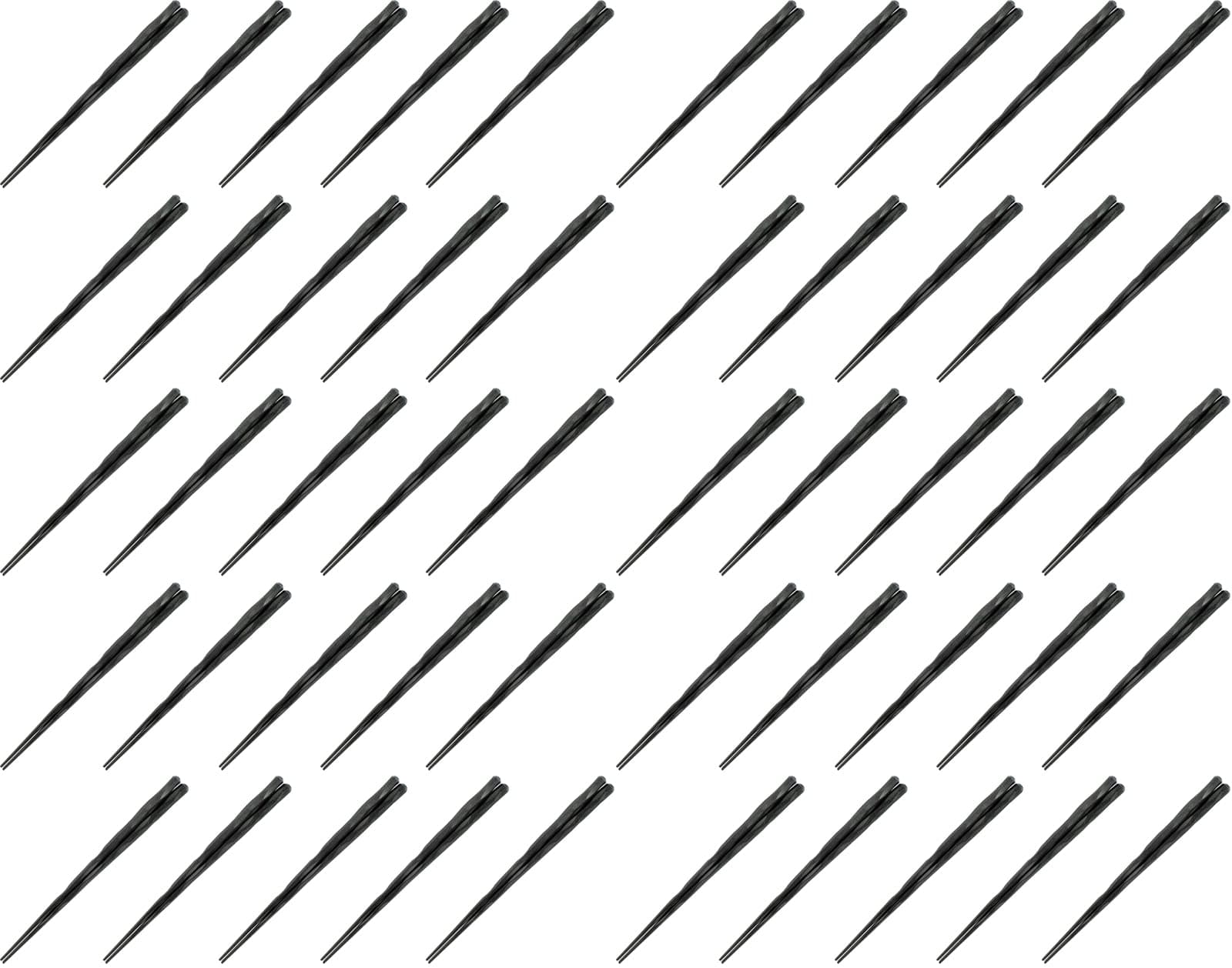 Fukui Craft Chopsticks, SPS Resin Chopsticks, Made in Japan, Dishwasher Safe, Hex Sword, Carved Chopsticks, Black, 8.9 inches (22.5 cm), Made in Japan (50 Pairs)