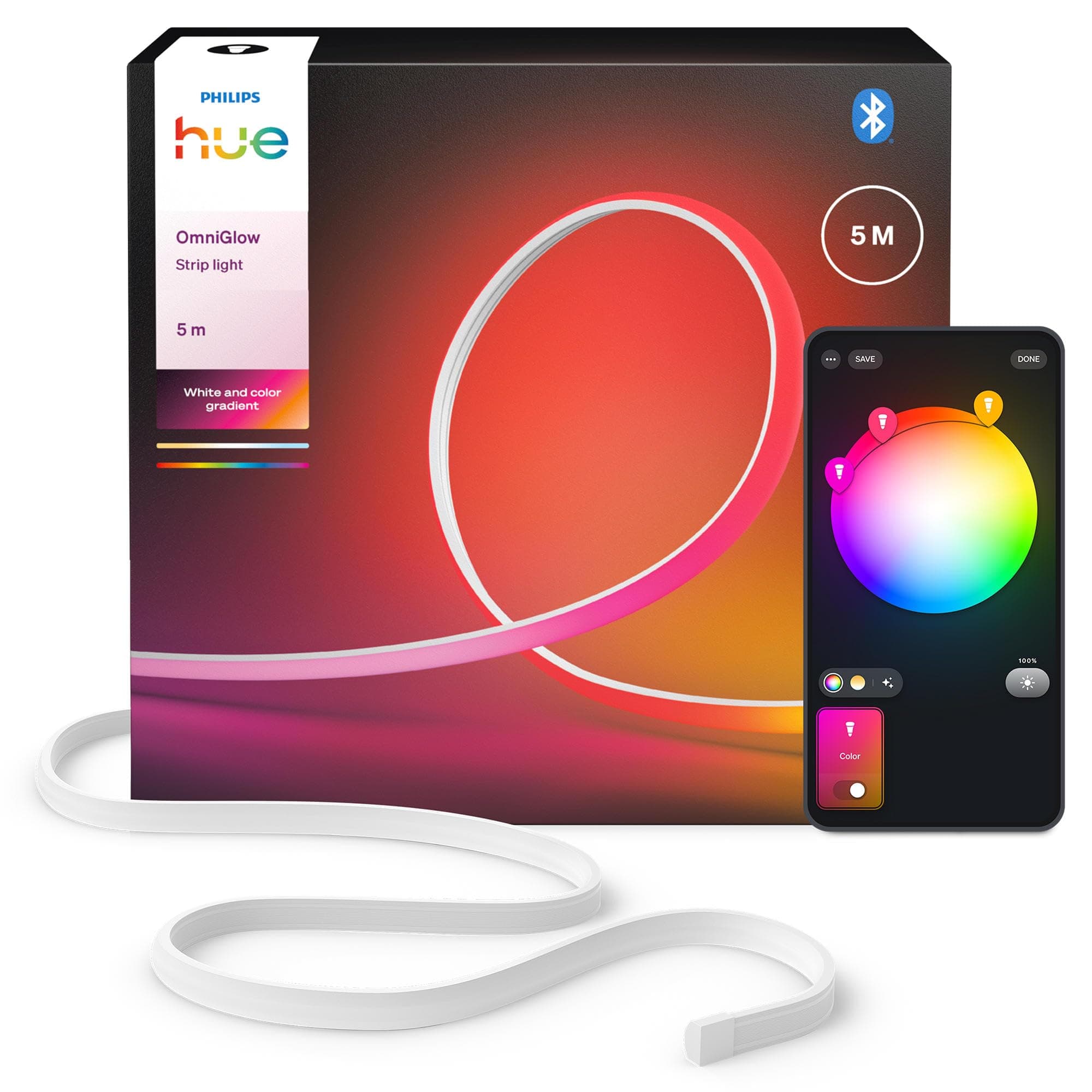 Philips Hue OmniGlow Mikro LED-Lightstrip, Ambientebeleuchtung, 5m
