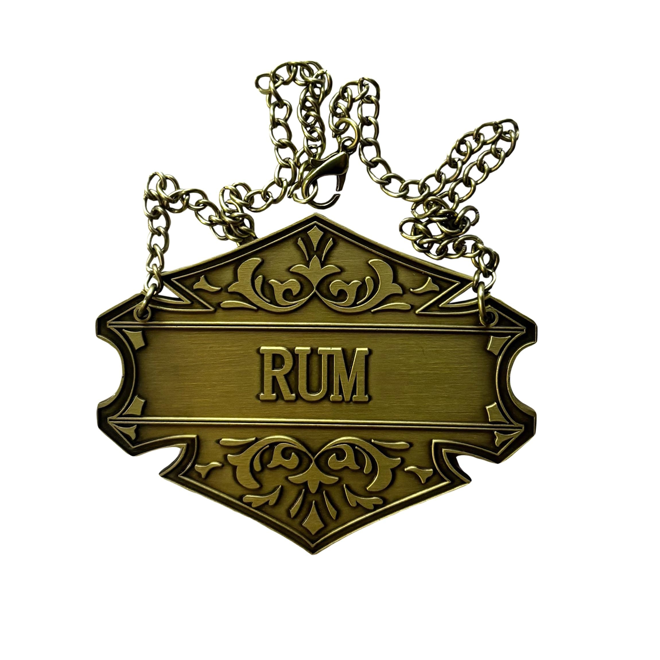 1PC Liquor Decanter Tag with Adjustable Chain-2.6 x 2 Inches – Elegant Bottle Rum Label for Home Bars & Parties