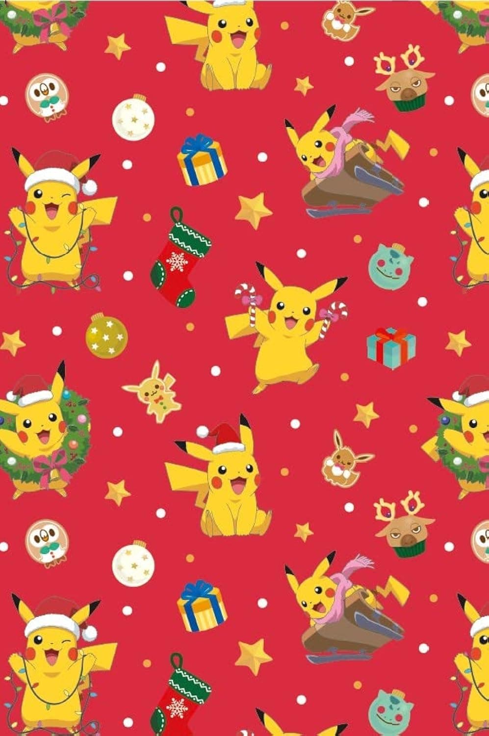 Danilo Promotions LTD Pokemon Wrapping Paper, 4 Sheet 4 Tag Pokemon Wrap, Christmas Pokemon Wrap Sheets