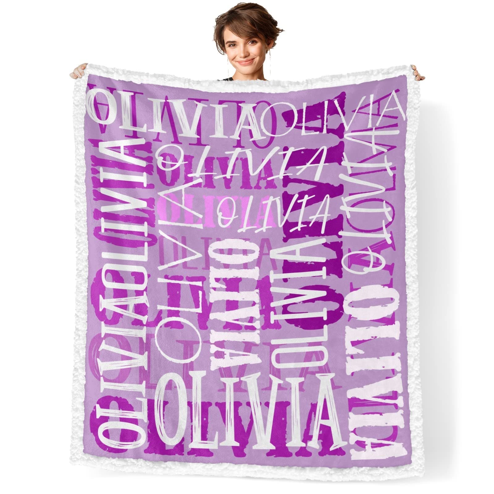 Dr.TOUGH Personalized Blankets for Kids with Name Personalized Baby Blanket with Name Custom Blankets for Kids Adults Baby Christmas Birthday Valentines Day Gift