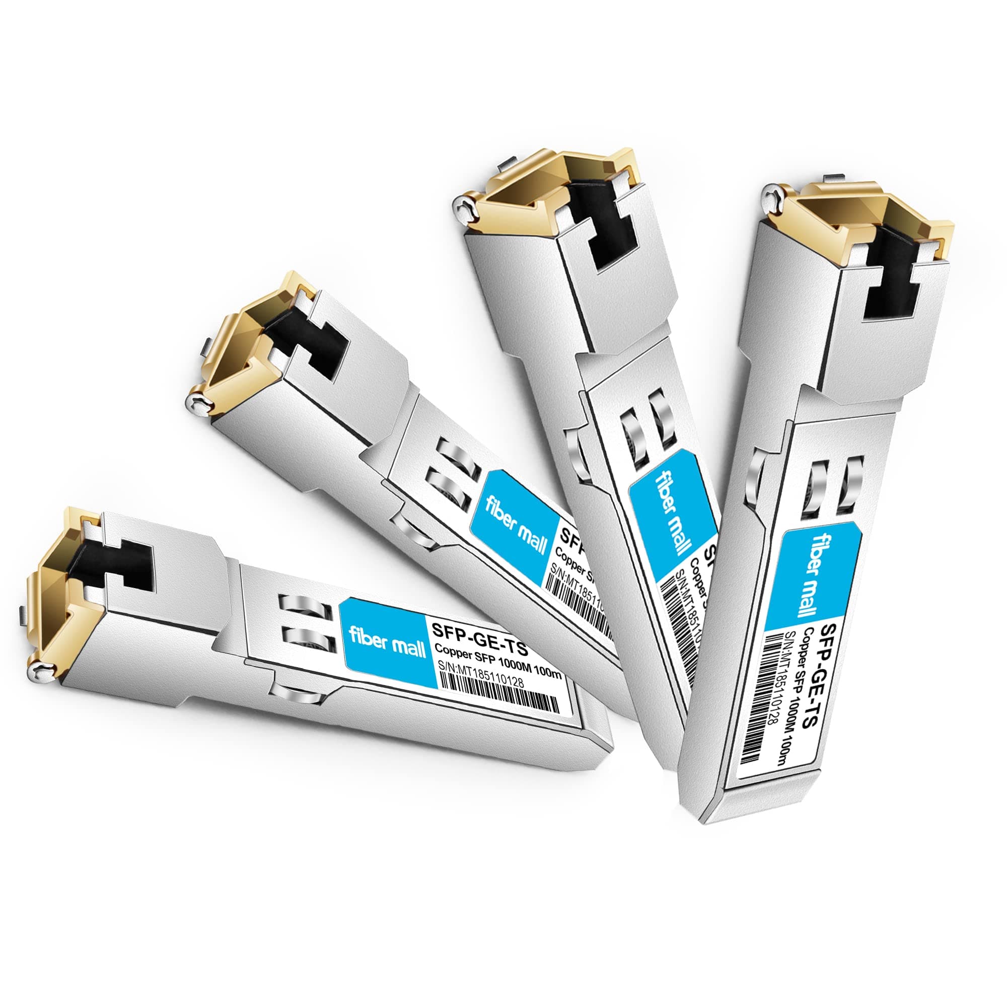 SFP to RJ45 for HPE Procurve J8177C J8177B HPE Aruba J8177D J8177DCM JL747A 1000BASE-T SFP Copper RJ-45 100m Transceiver Module Pack of 4