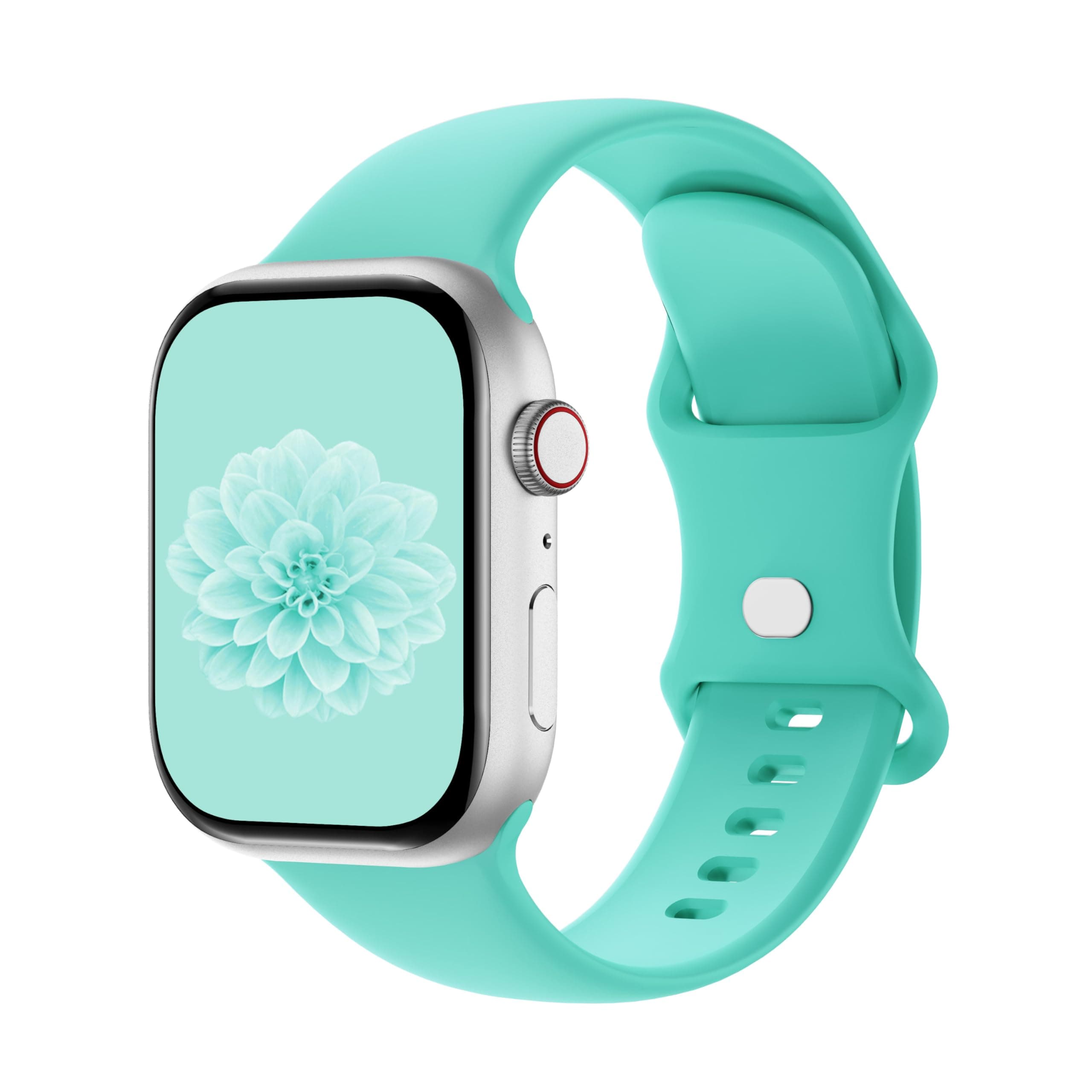 Aegce Silicone Sport Band Compatible with Apple Watch 45mm 44mm 46mm 49mm Women Men, Soft Strap Replacement Wristband for iWatch Ultra SE 3 2 1 Series 11 10 9 8 7 6 5 4, Tiff-Blue M/L