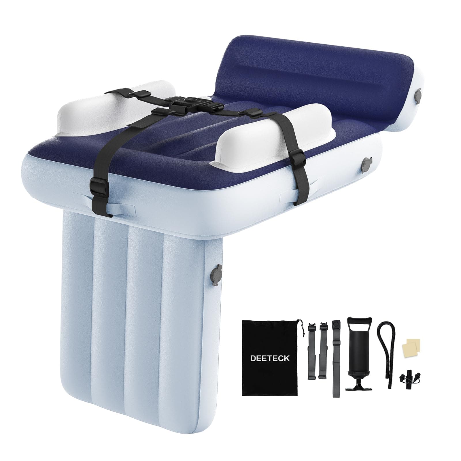 Deeteck Inflatable Toddler Airplane Bed - Airplane Bed for Toddler & Baby,Air Plane Seat Extender for Kids, Baby Air Mattress with Safety Belt, Carry Bag, Fast-Pump & Storage Pocket