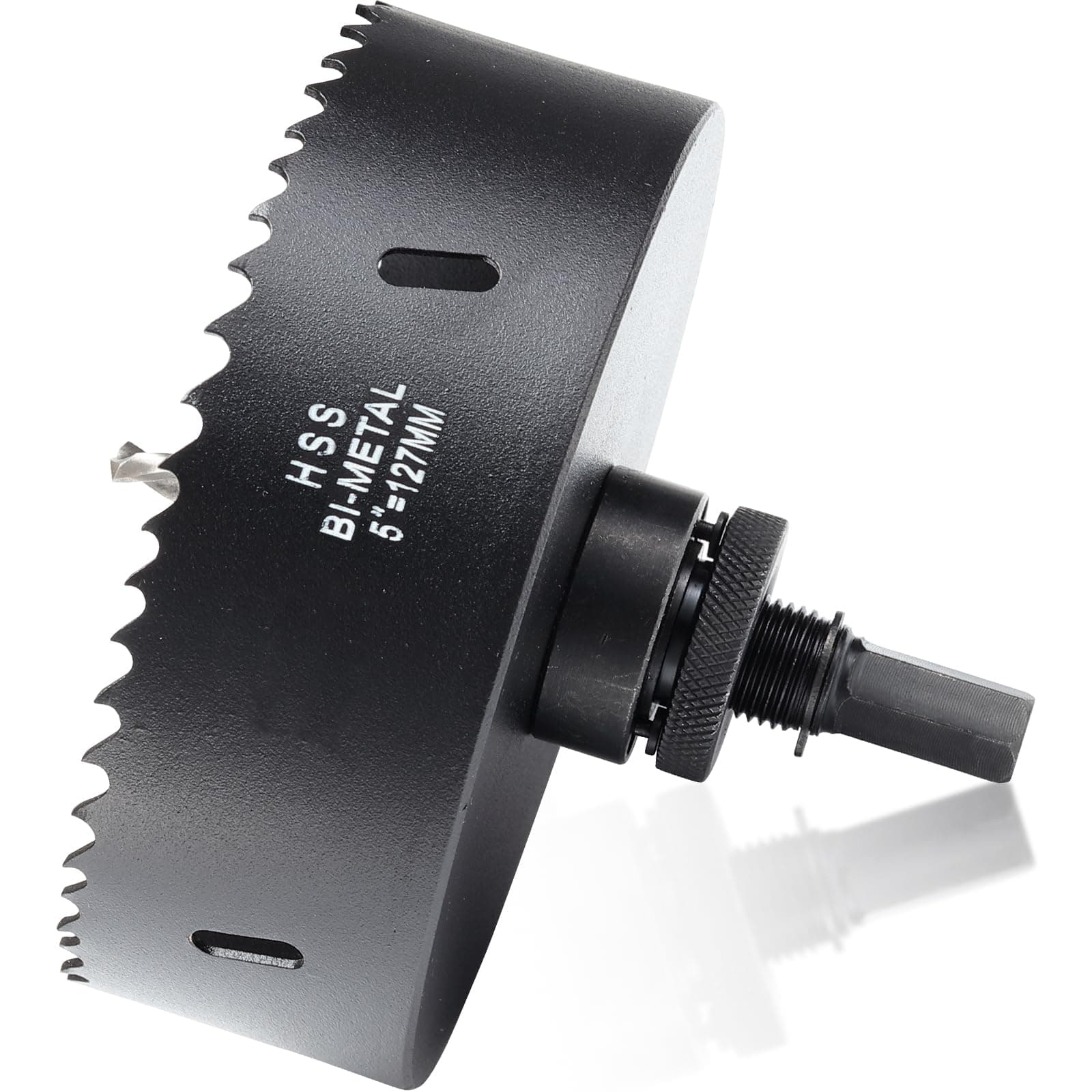 5 inch Hole Saw Drill Bit for Metal and Wood, M42 Bi-Metal Hole Cutter with 1.5” Cutting Depth for Drywall, Ceiling, Aluminium Alloy, Sheet Iron and Steel Frame