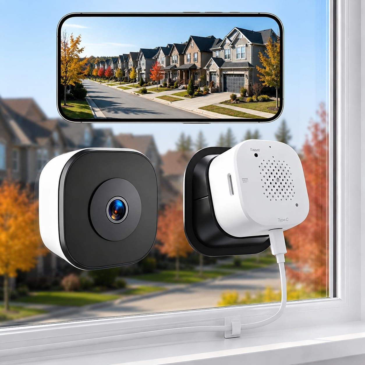 2K 3MP Window Security Camera for Home, 2.4/5G Indoor Surveillance Camera