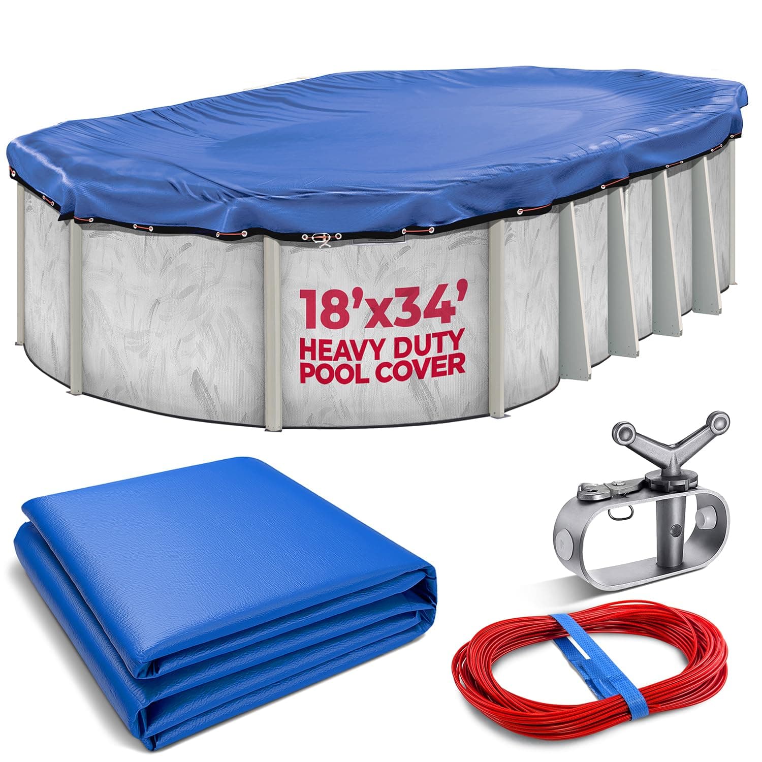 18' x 34' Pool Winter Cover Oval Royal - 14 x 14