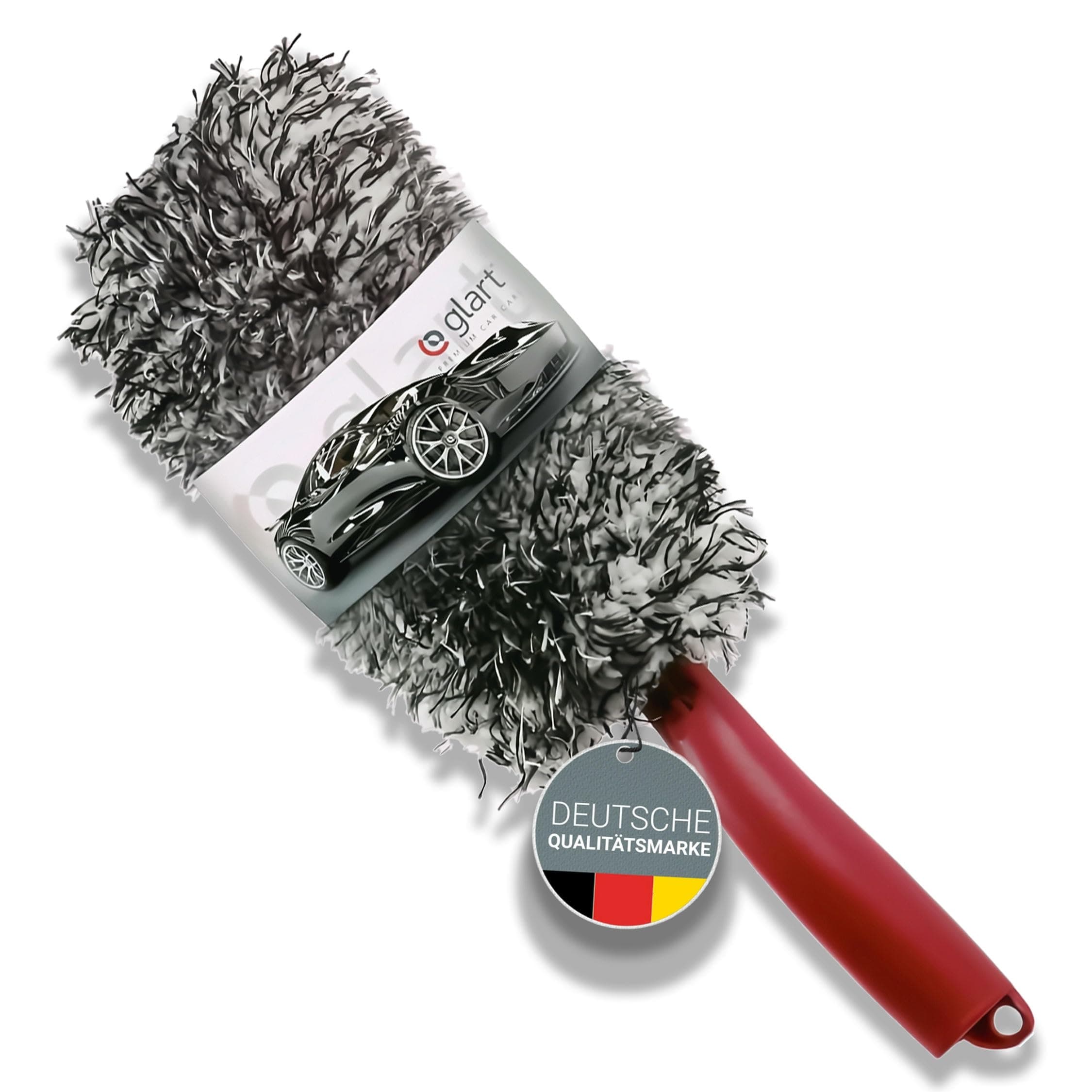 Glart Premium Microfibre Wheel Brush with Removable Cover, Gentle Cleaning from The Rim Well to The Spokes – Ideal for Expensive Wheels – Car Wheel Brush Wheels Microfibre Wheel Brush Alloy Wheels