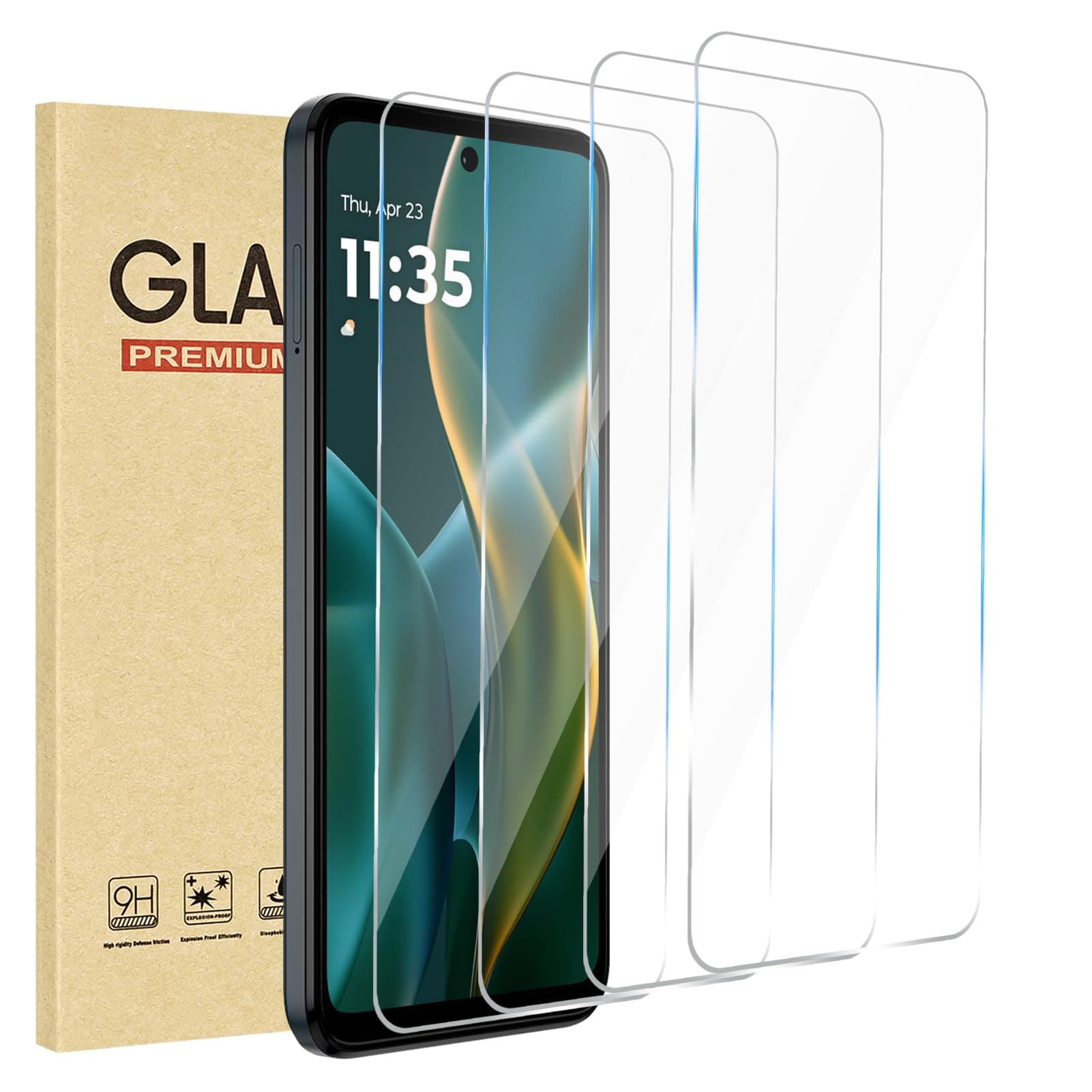 Jngnpn 4 Pack Screen Protector for Motorola Moto G 5G(2025), Premium Tempered Glass Film 9H Hardness,High Aluminum,HD Clear,Anti-Scratch,Bubble Free,Ultra Durable,Case Friendly