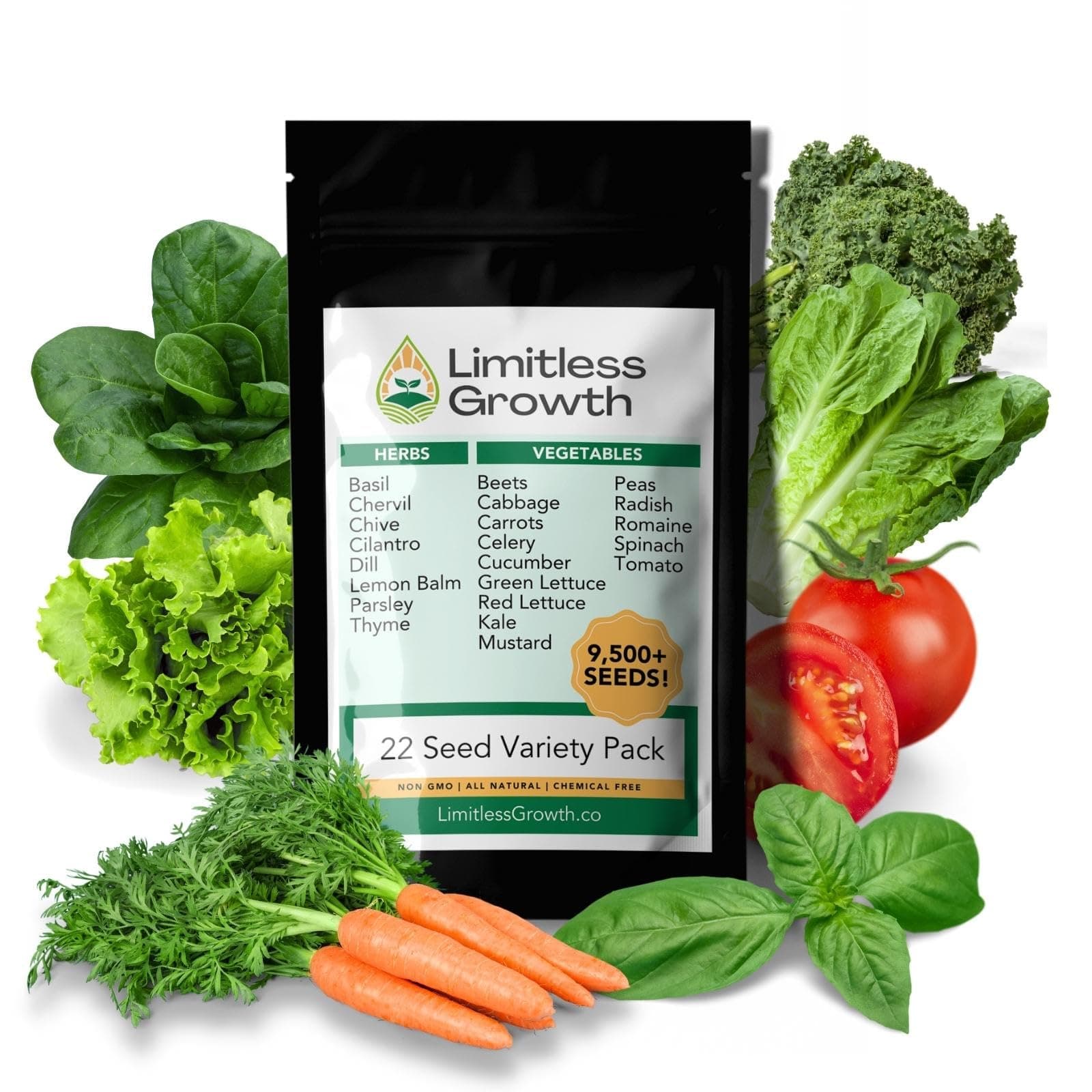 22 Vegetable & Herb Seed Pack | 10,000+ Seeds | Grown in West Coast Canada | Easy to Grow Varieties | for Canadian Climates | Container, Raised Beds, and More | Large Enough for Survival Gardens