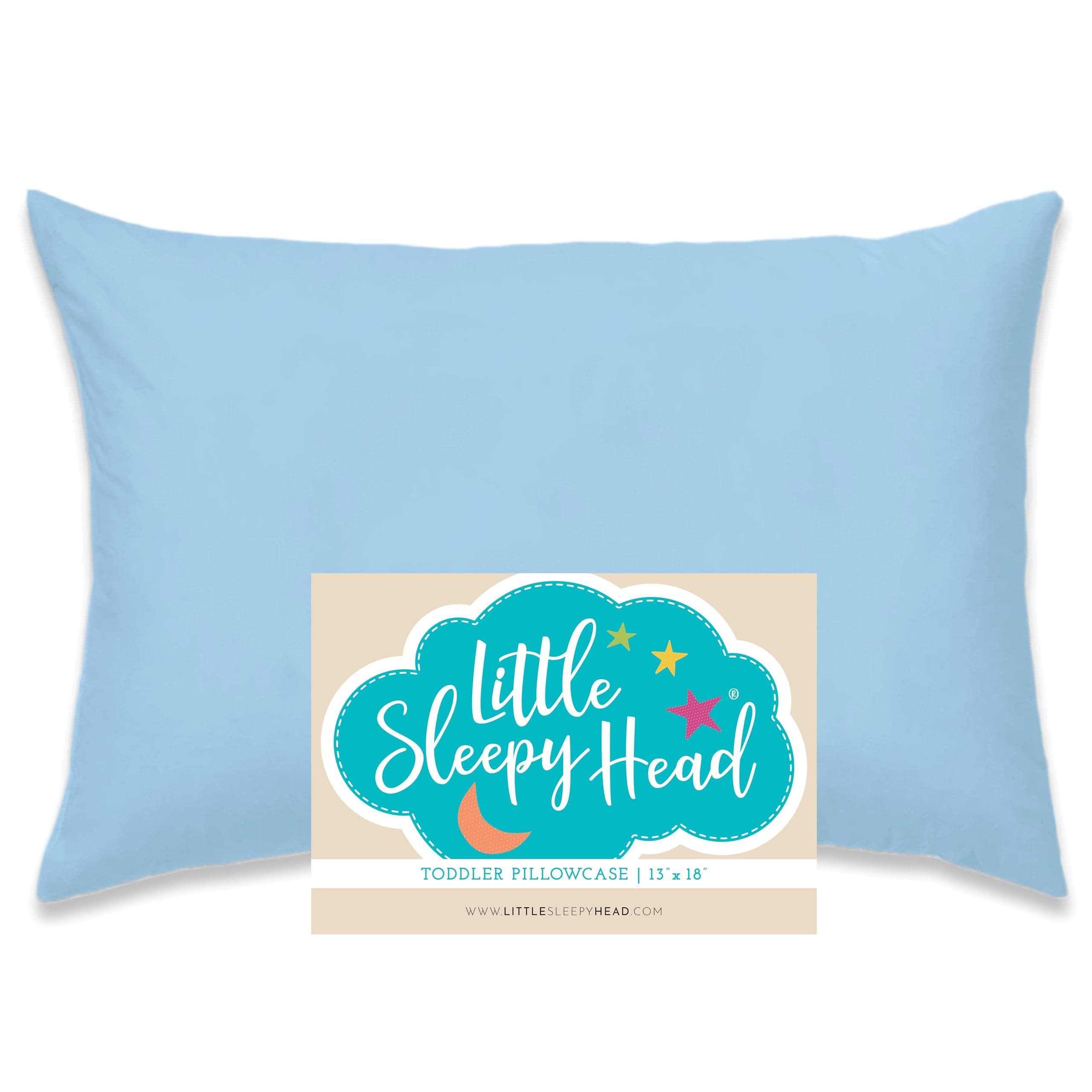 Little Sleepy Head Toddler Pillowcase, 100% Cotton & Hypoallergenic Pillow Case for Toddler Pillow, Snug Fit Envelope Pillowcase, 13x18 Pillowcase, Pilllow Sold Separately (Blue)