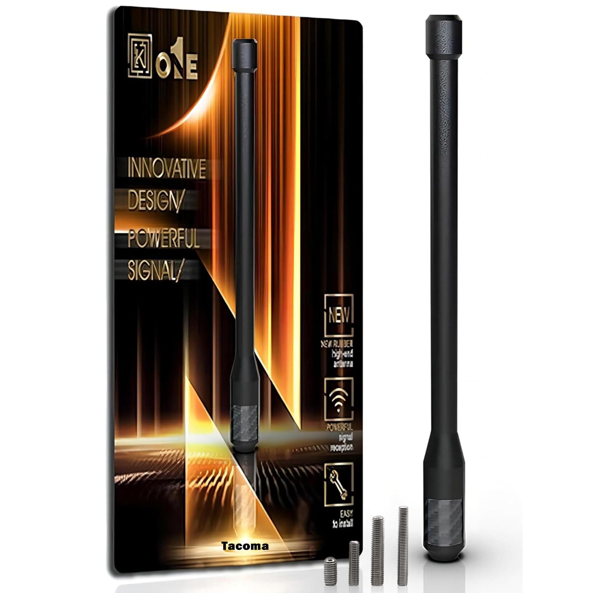 𝐍𝐄𝐖 KEYO1E Carbon Fiber Antenna Compatible with Tacoma 1995-2016/7.9 Inches Flexible Sturdy Rubber Antenna Replacement/Internal Copper Coil for Enhanced Reception