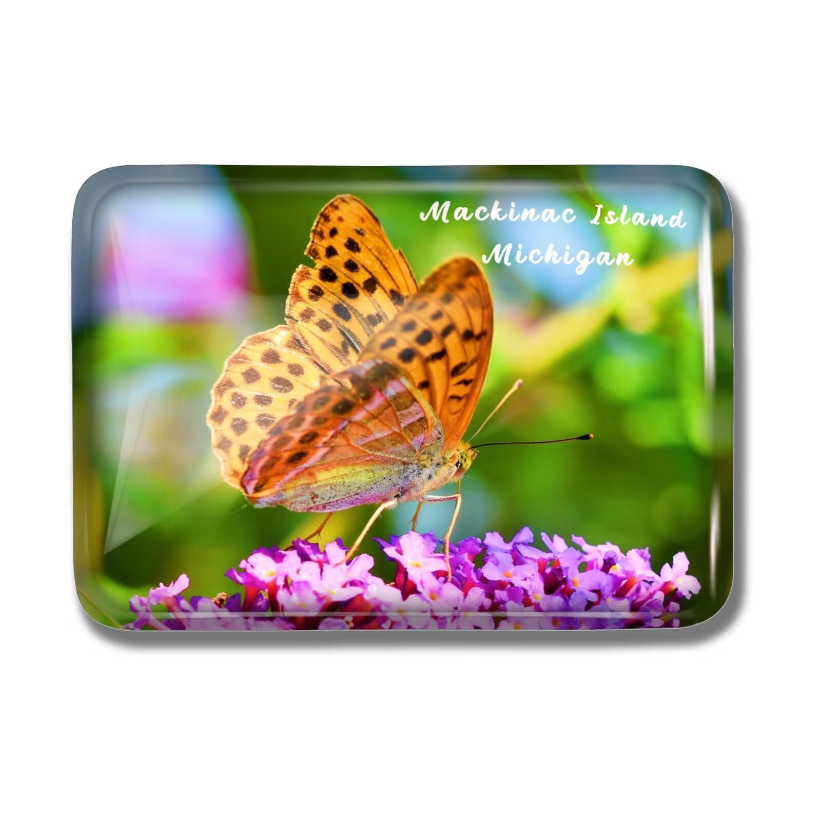 Nogytize Crystal Glass Fridge with Strong Magnet in Mackinac Island Michigan USA Travel Souvenir Collectibles Funny for Kitchen Home Decoration Office Whiteboard Landmark
