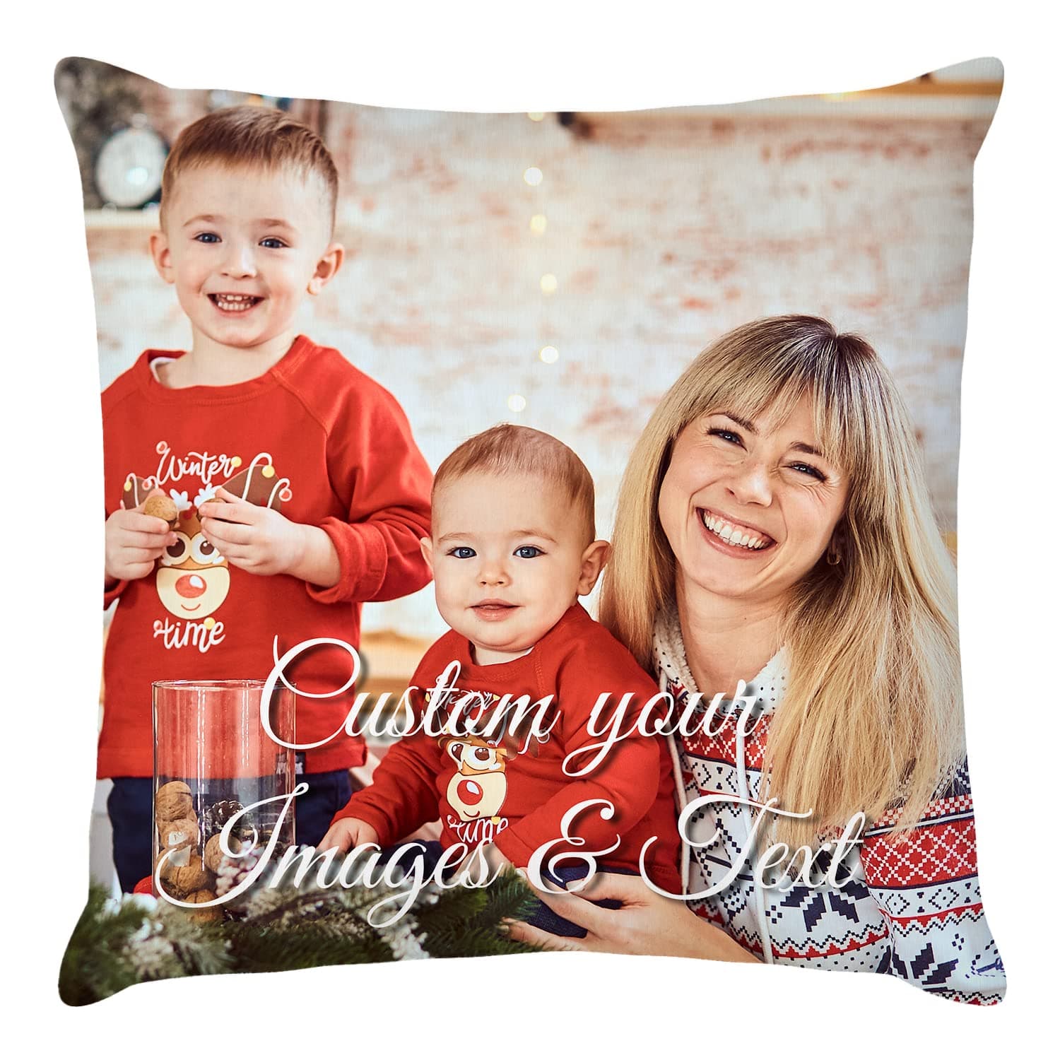 Easycosy Custom Pillow with Picture Text Personalized Throw Pillow Cover, Customized Photo Pillowcase, Valentines Anniversary Love Keepsake Two-Sides Design(16"x16")-Optional Filling
