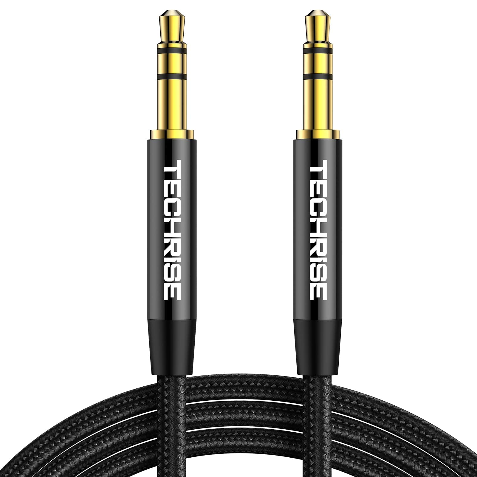 TechRise Aux Cable 3.5mm to 3.5mm Audio Cable, Aux Cord, Black, 2M