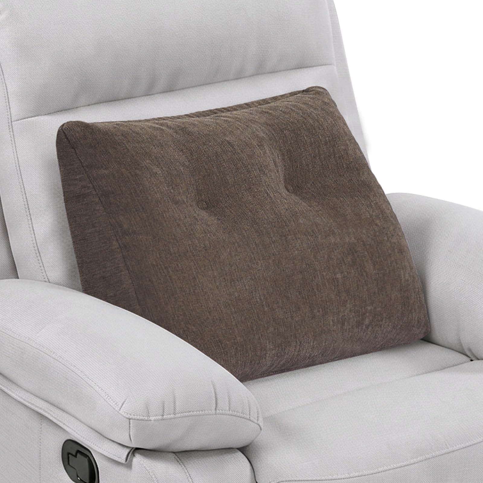 TANYOO Back Support Pillow for Recliner Soft Dual Layer Lumbar Support Pillow with Shredded Memory Foam Ergonomic Orthopedic Couch Lumbar Cushions for Elderly Lower Back Pain Relief Brown