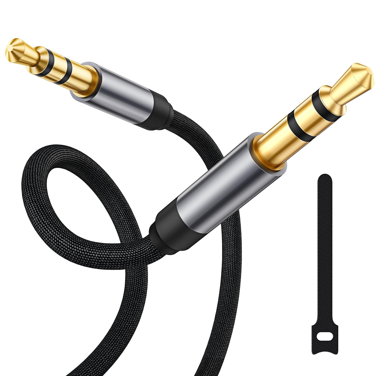 Deeyaple Aux Cord, 3.5mm Aux Audio Cable, 1M/3.3FT Male-to-Male, Compatible with Beats, iPhone, iPad, Tablets, Headphones, Speakers Black 1Pack