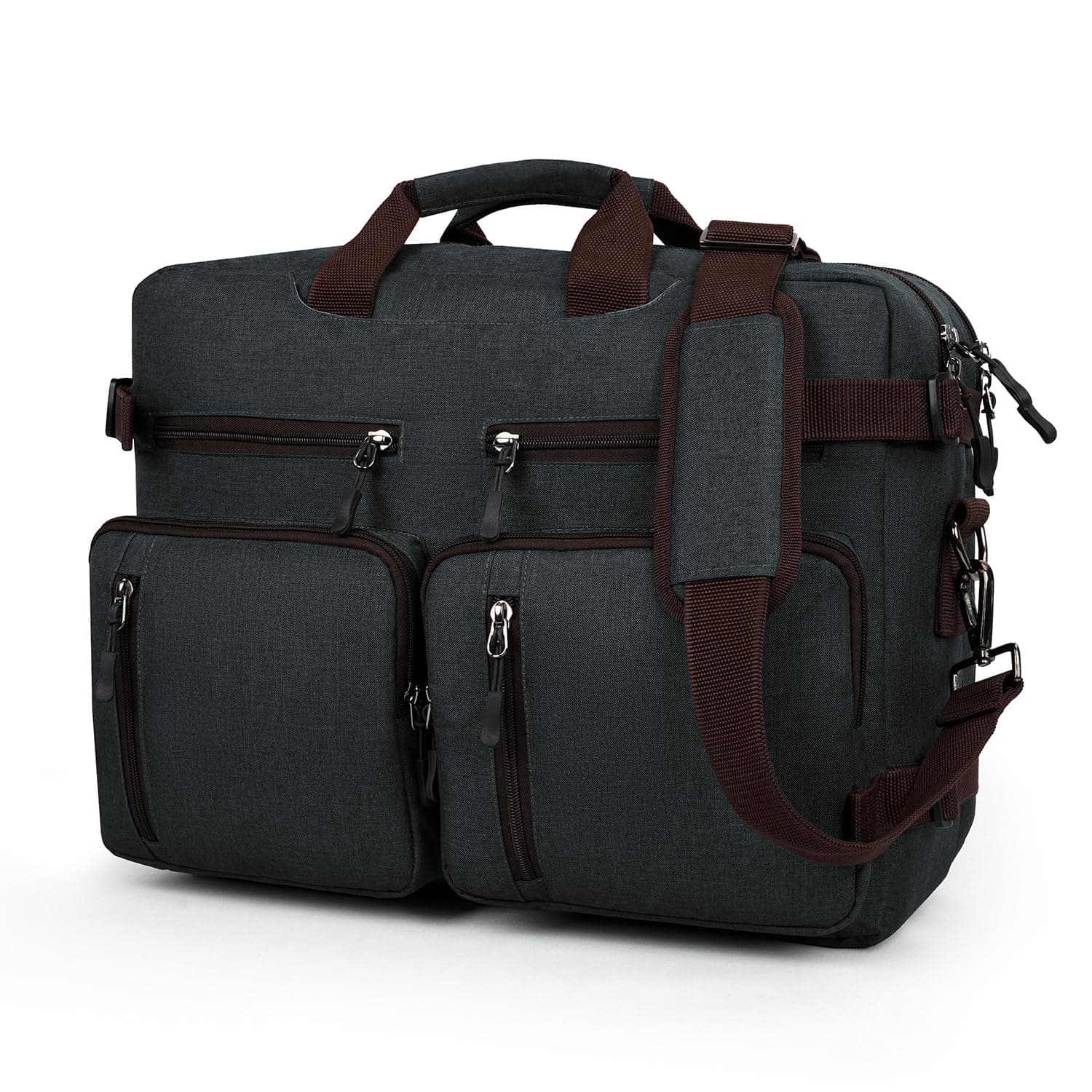 FATMUG Unisex-Adult Laptop Bag Convertible Backpack for Office and Travel Large Dark Grey