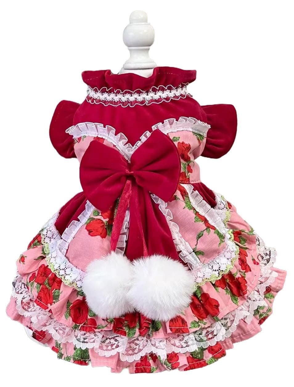 Furbabycare® Elegant Sweet Fashion Puppy Dog Blingbling Princess Skirt Pet Dog Lace Cake Camisole Tutu Dress B-Pink Small