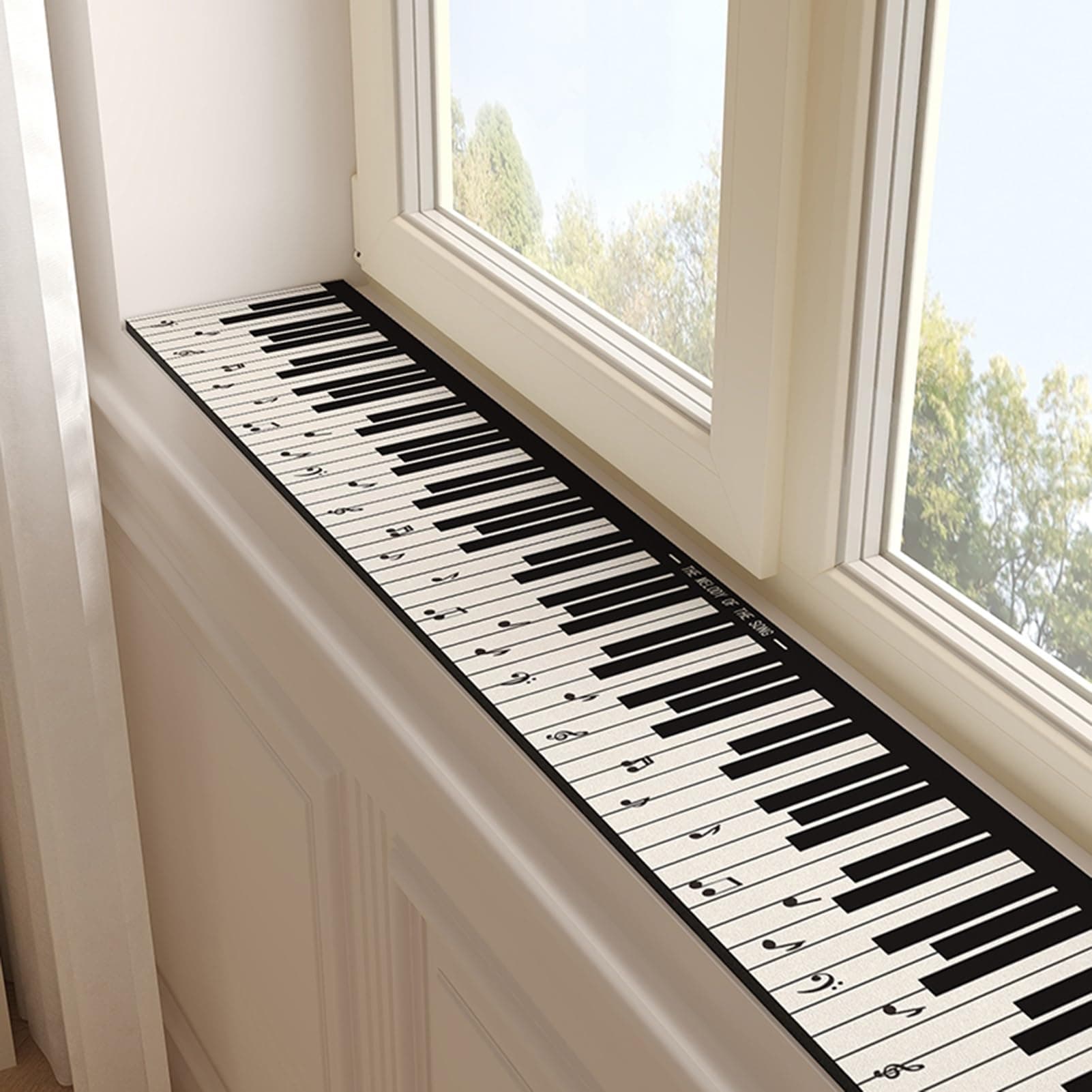 Modern Decorative Window Sill Mat, Dustproof Customizable Balcony Protector Cushion, Non-Slip Cuttable Bay Window Cushion for Dogs, Cats(L80x50cm(31x20"))