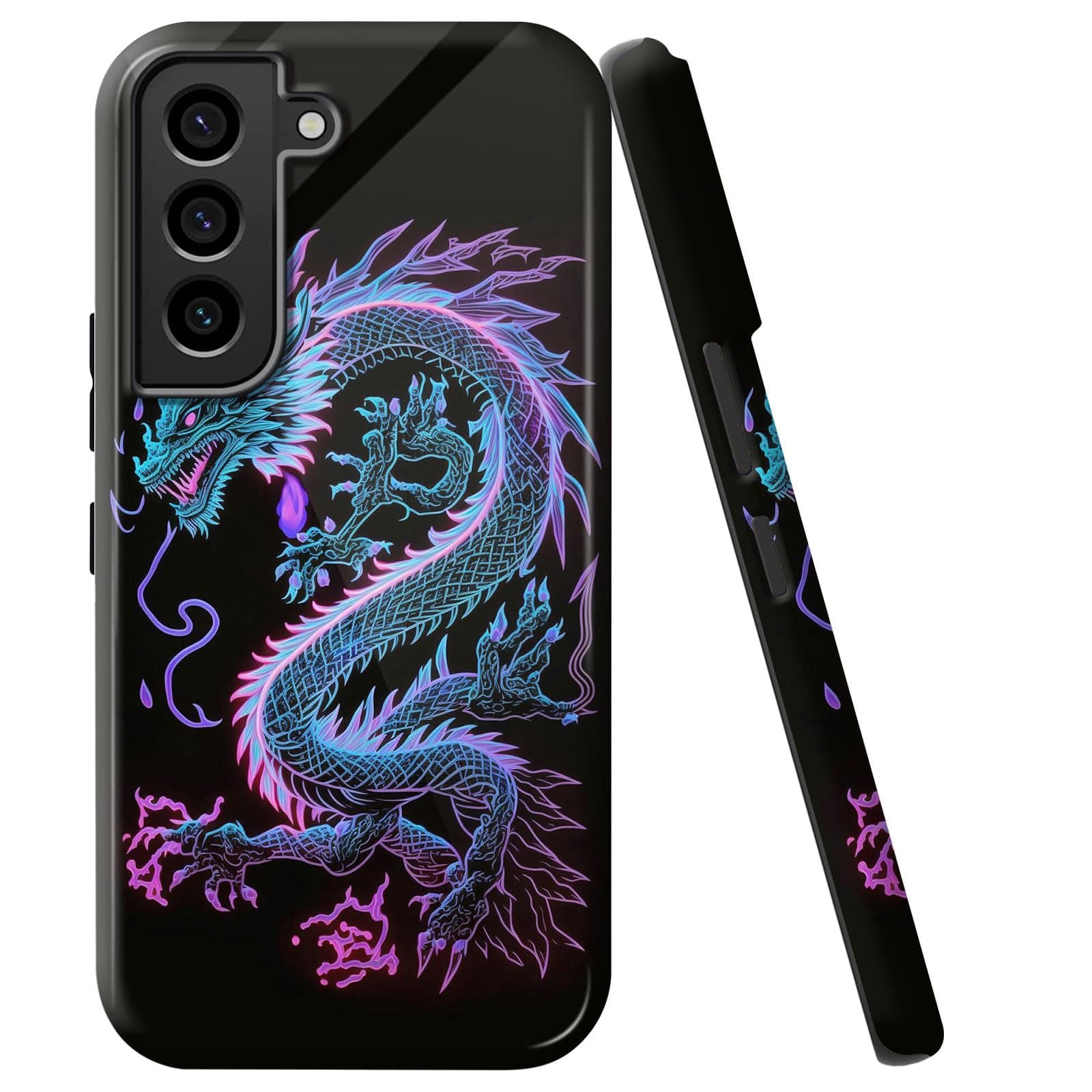 BVCLKJPOI for Samsung Galaxy S21 Case, Girl Women Boy Shockproof Dual-Layer TPU + PC Phone Cover, Anti-Scratch Slim Durable Hard Hybrid Shell for Galaxy S21 5G 6.2", Blue Dragon