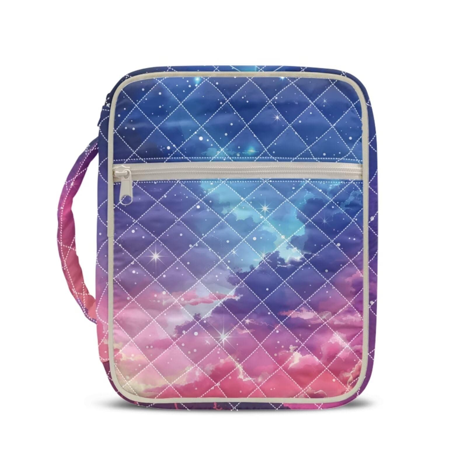 Pointodoor Galaxy Bible Cover for Women Quilted Study Accessories Supplies Large Bible Bag Lightweight Study Supplies Accessories Portable Handbag