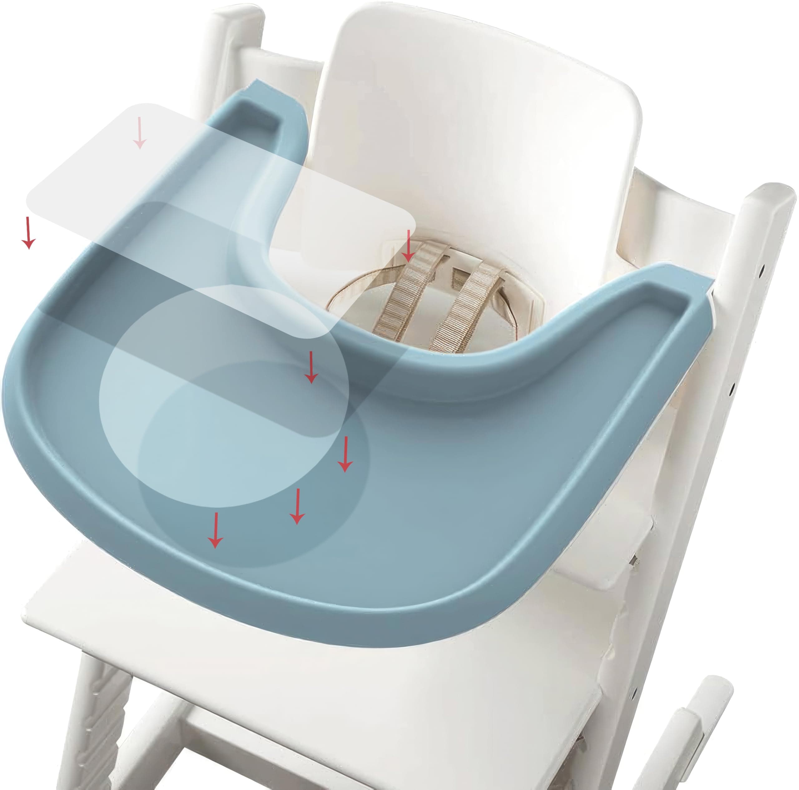 Transparent Stickers to Secure Suction Plates, Bowls, Toys on Grainy or Textured Trays and Surfaces – 6 Pack – Compatible with Stokke Tripp Trapp Tray, Stokke Clikk, Stoke Steps, Bugaboo, Lalo, More