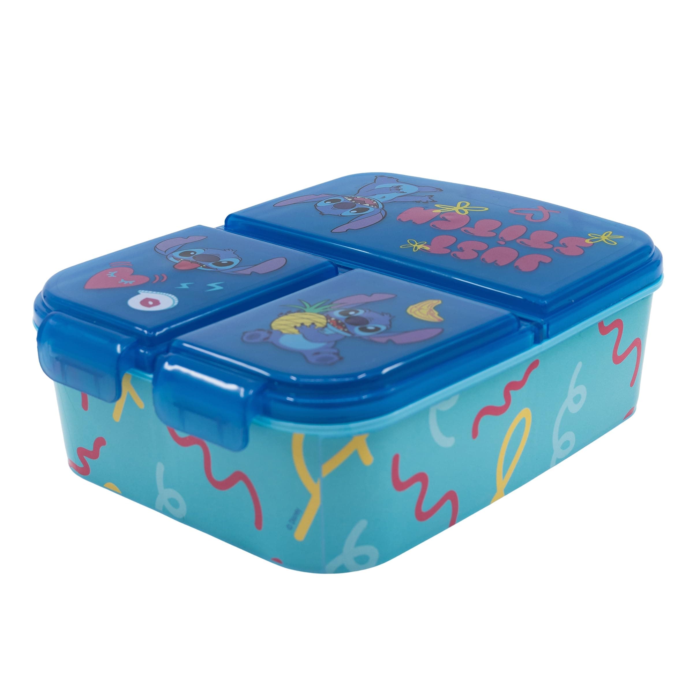 Stitch- 3-Compartment Bento-Style Kids Lunch Box - Ideal Portion Sizes for Ages 3 to 7 - Durable, BPA-Free, Dishwasher Safe, Food-Safe Materials