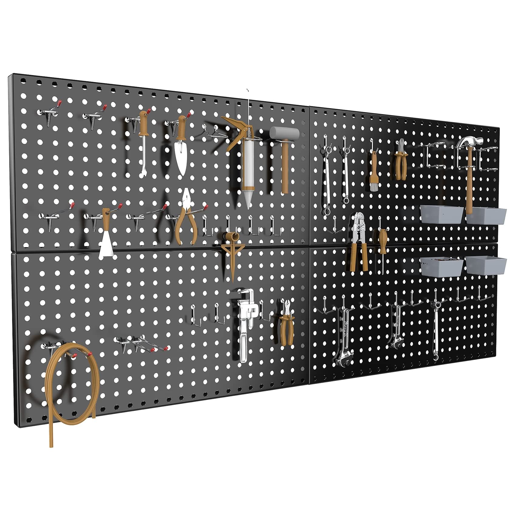 Pegboard Smith 4ft 48PCS Metal Pegboard Storage Kit for Standard Tools, Powder-Coated in BlackF