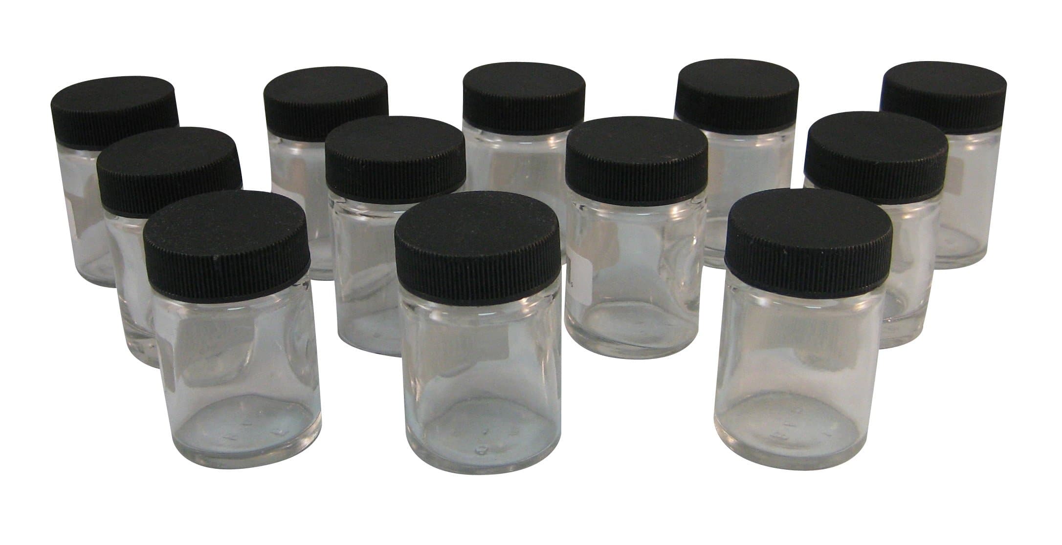 Badger Air-Brush Co. 50-0052B 3/4-Ounce Jar and Cover, Box of 12,Black