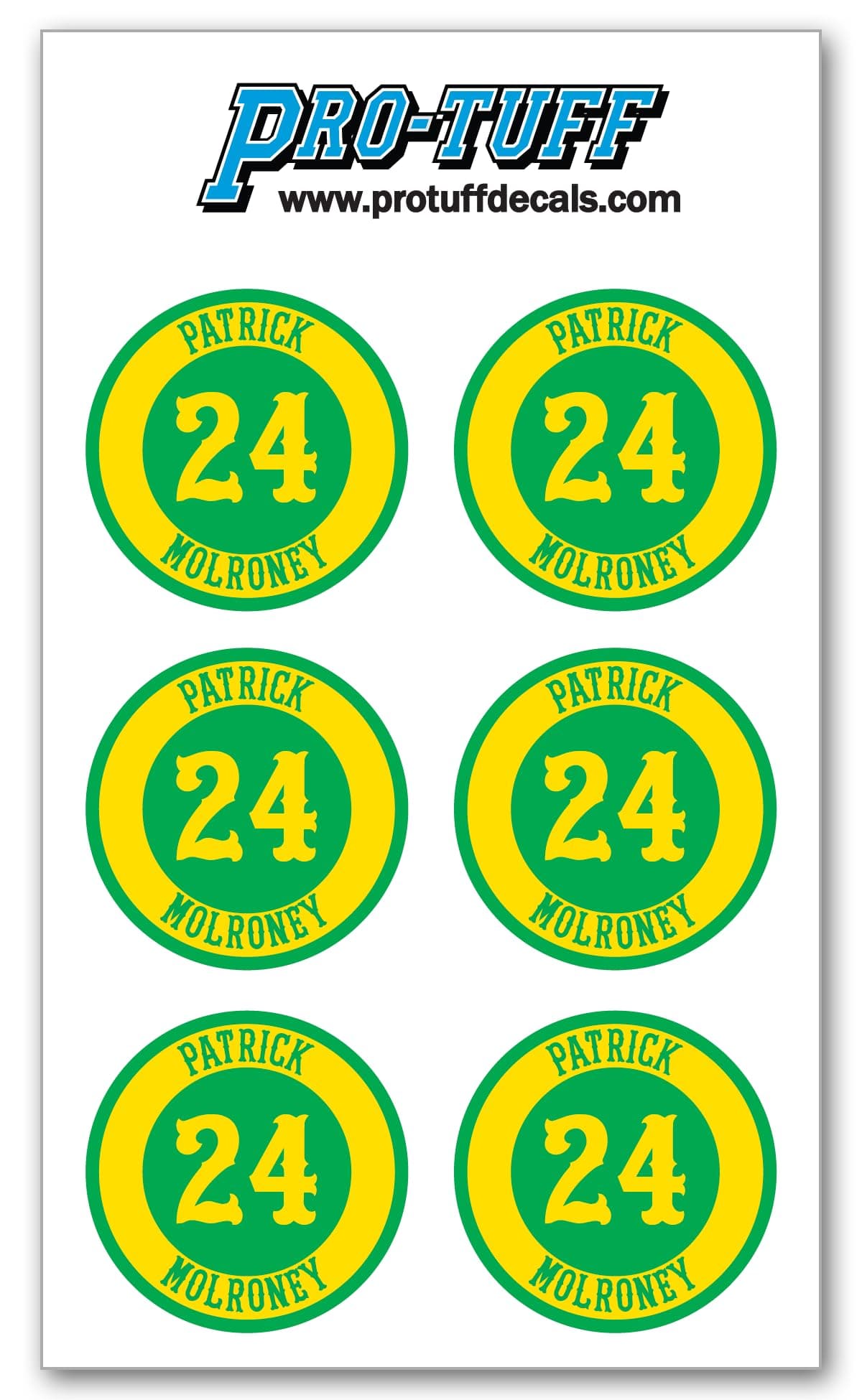 Bat Knob Decals for Baseball Softball Traditional Old Fashioned Letters Number Bats Handle Stickers Set of 4 (Kelly/Gold)