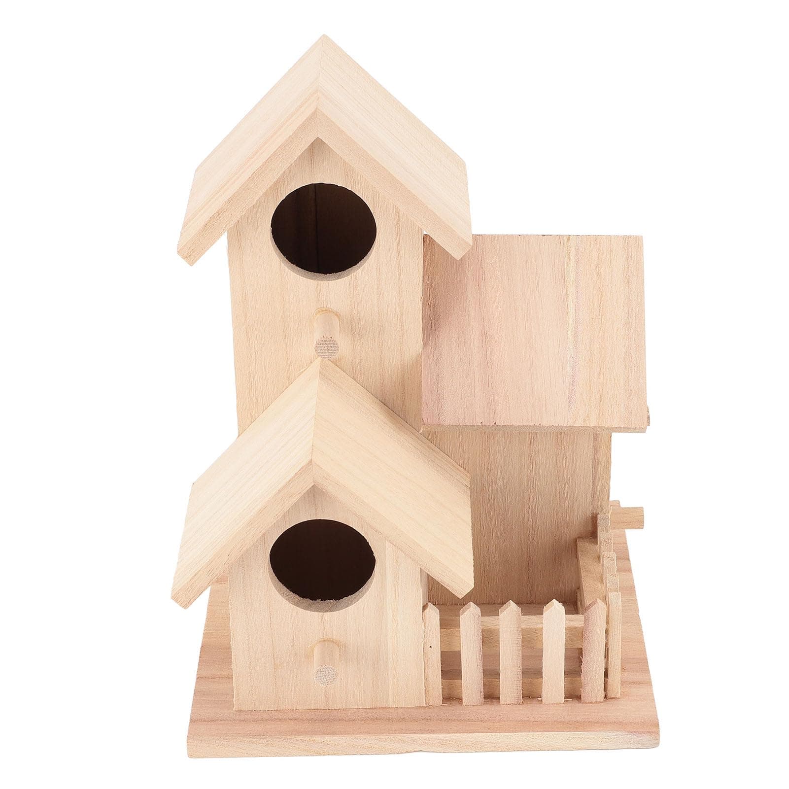 Wooden Birdhouse Crafted from Cedar Wood with Perches Weather Outdoor Garden Decor Shelter for Songbirds Ideal for Backyard Patio or Yard