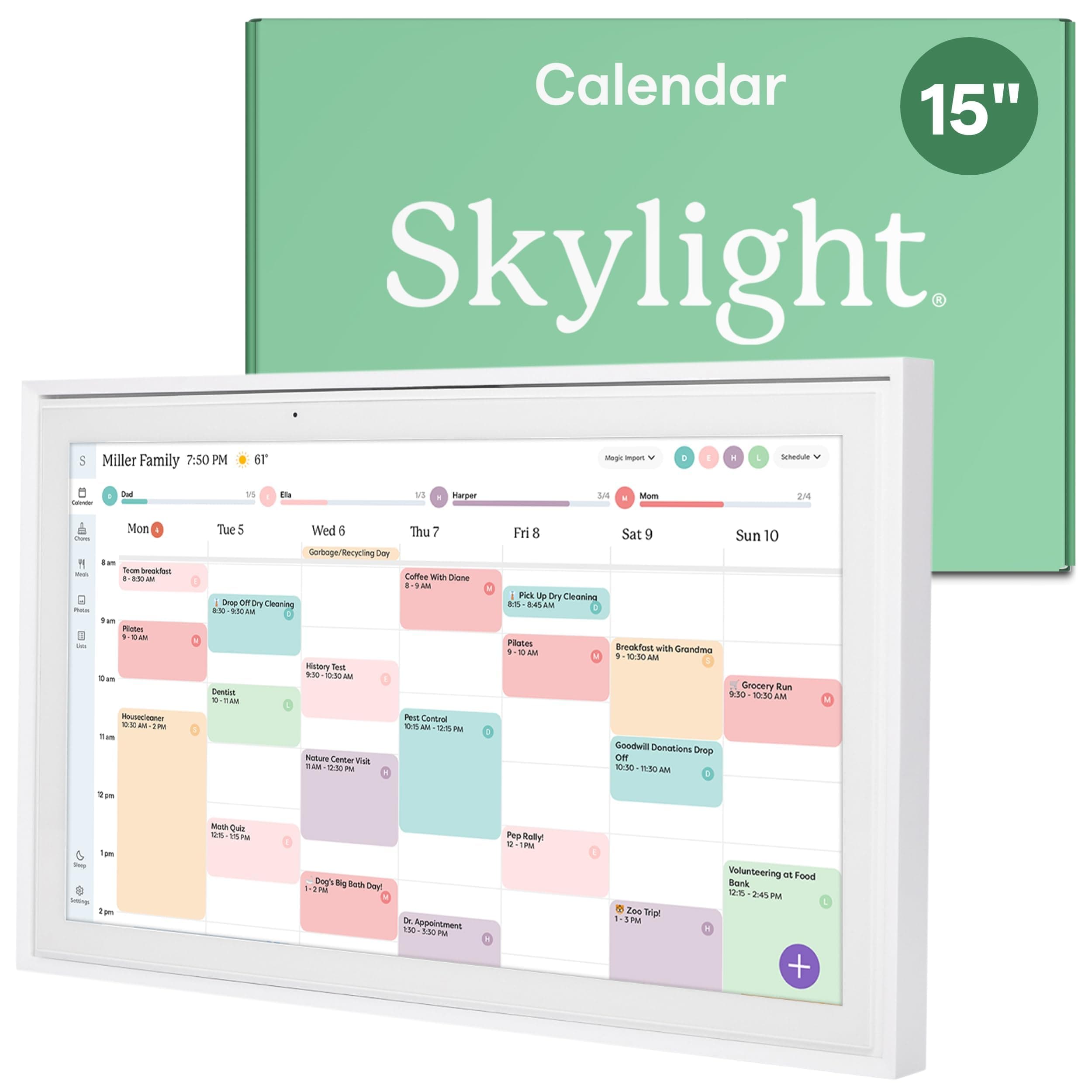 Skylight Calendar – 15" Touchscreen Digital Calendar & Chore Chart, White
