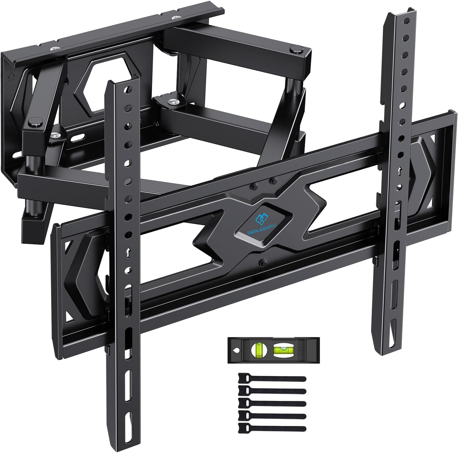 PERLESMITH TV Wall Bracket, Swivel Tilt Wall Mount for 26-70 Inch Flat & Curved TVs up to 45kg, Max. VESA 400x400mm