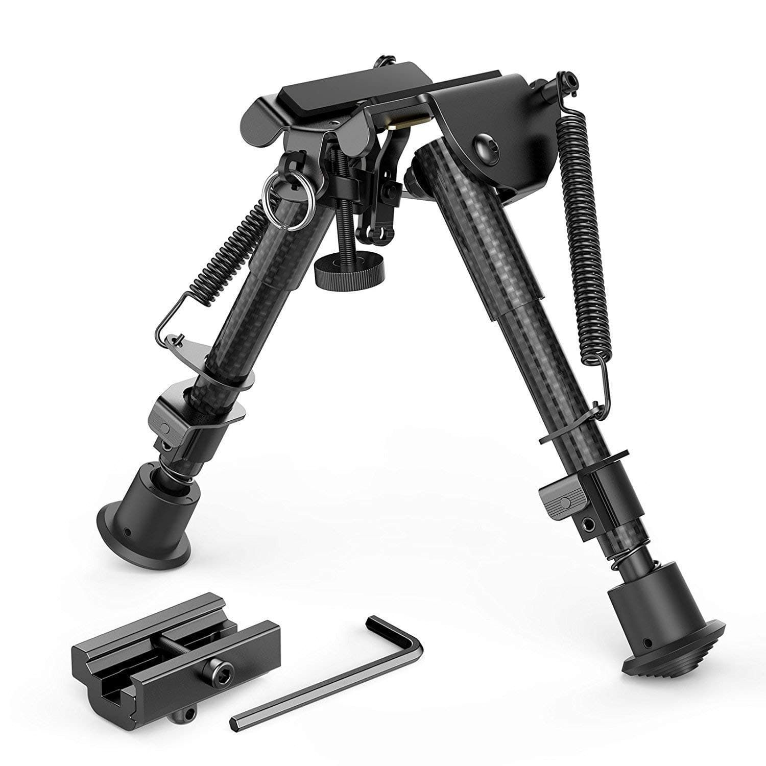 Feyachi Carbon Fiber Tactical Rifle Bipod 6"-9" Adjustable with Picatinny/Mlock Adapter