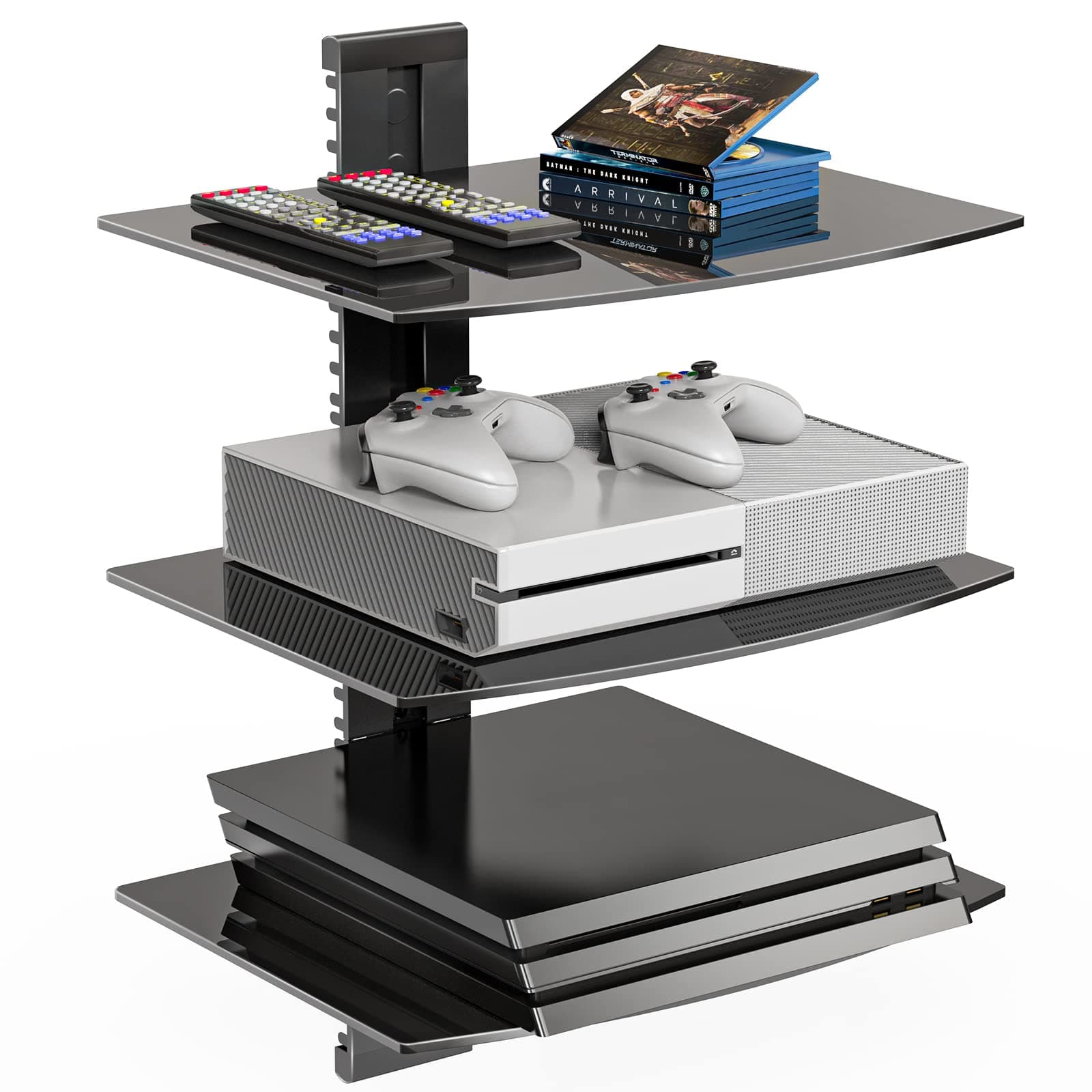 WALI Floating Entertainment Center Shelves (CS303B), 3 Shelves, Black