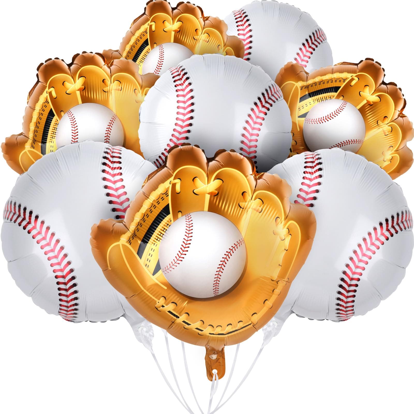 8 Pack Large 18 Inch Mylar Foil Balloon Garlands for Baseball Bouquet, Graduation, Birthday, Theme Party Decorations