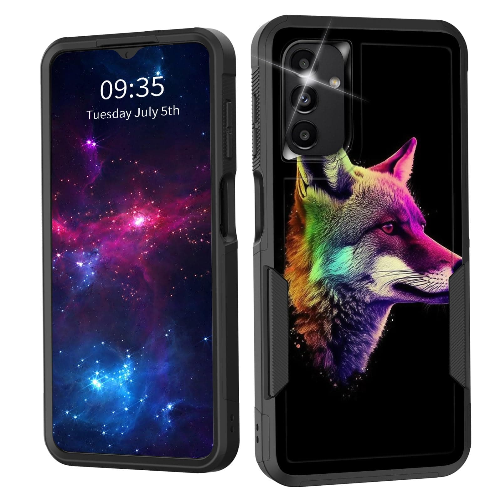 EFGWSDER for Galaxy A25 5G Case,Heavy Duty Drop Protection Full Body Rugged Shockproof Dual Layer Protective Tough Durable Cover for Samsung Galaxy A25 5G 6.5 inch,Wolf Art