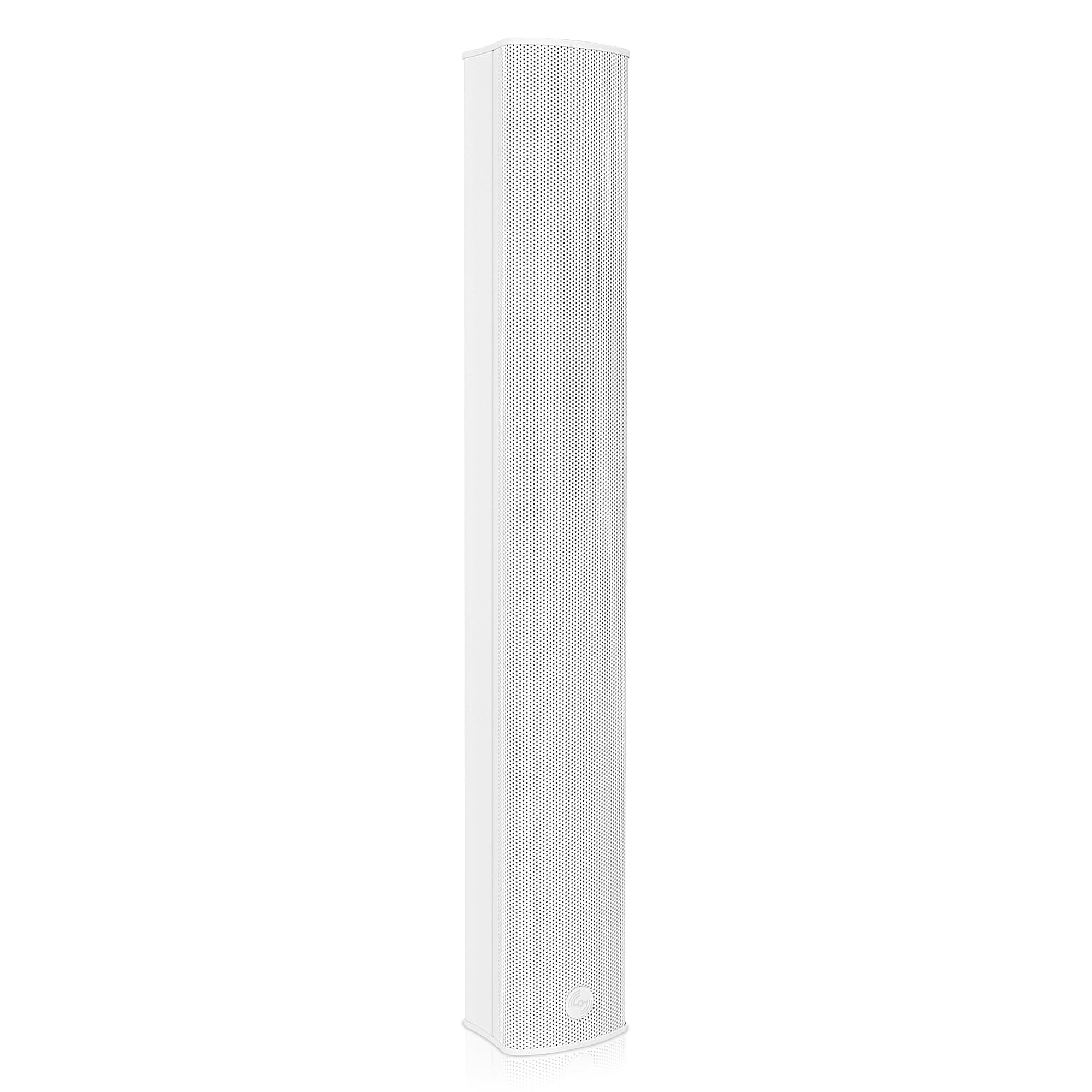 Sound Town Weatherproof Compact Aluminum Line Array Column Speaker with Wall Mount Bracket, 6 x 3 Woofers, 4 x 1.2 Dome Tweeters, White, for Church, Indoor & Outdoor Installation (CARPO-M64W)
