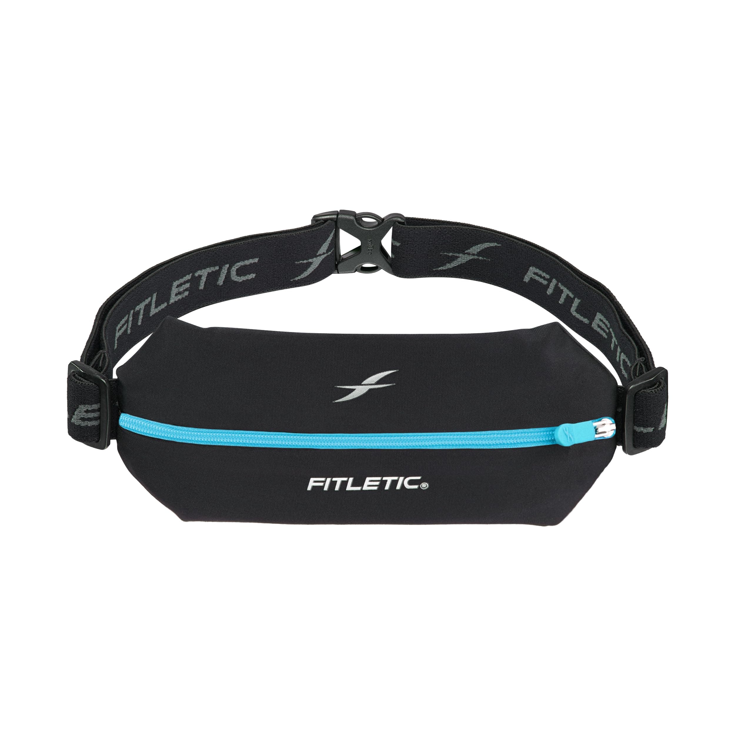 Fitletic Active Lifestyle Fanny Pack & Mini Sports Running Belt For Men & Women – Lightweight, Low Profile- Ultra-Soft Expandable Lycra Pouch - Fits All Phones – Inner Pocket, Black & Turquoise