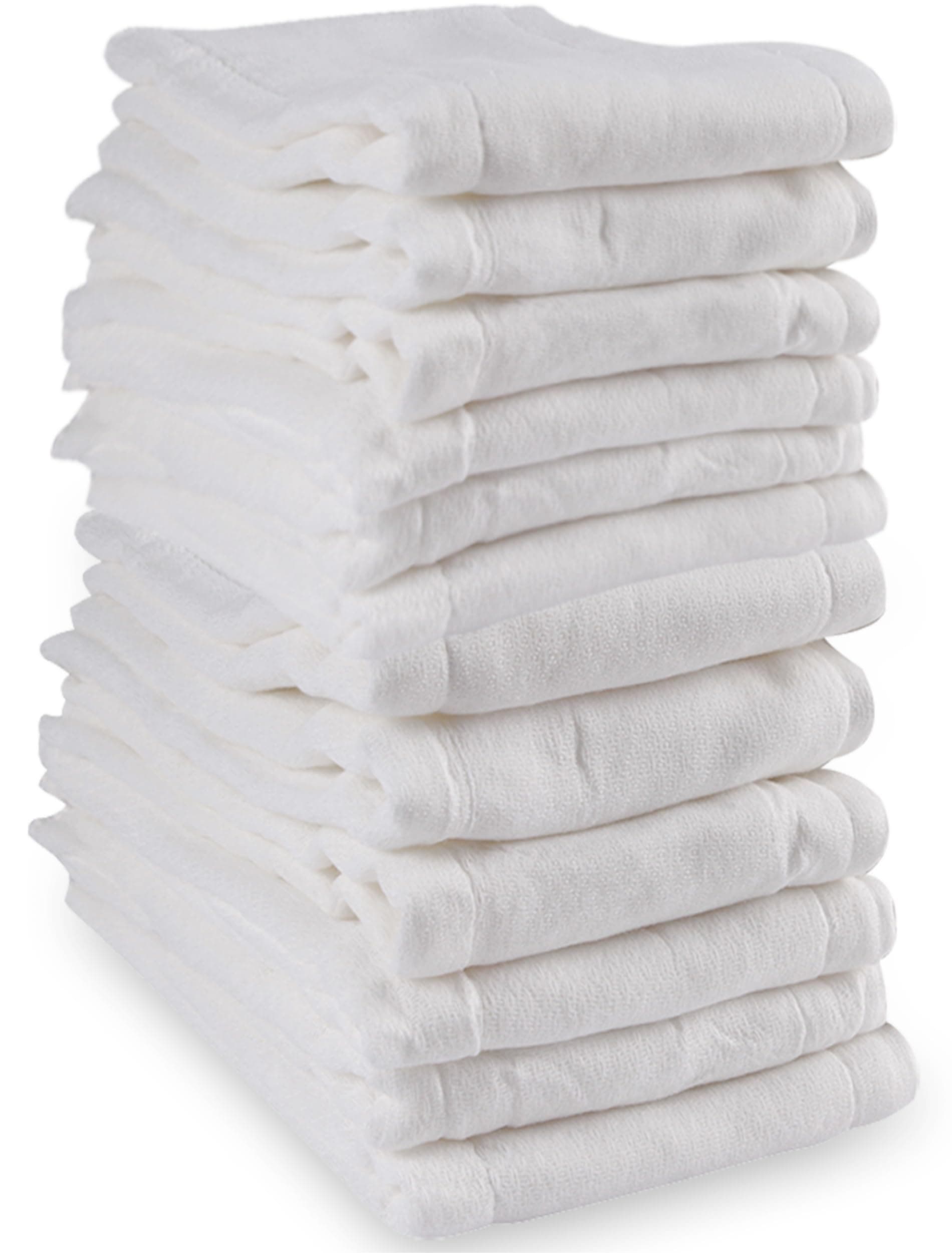 Fasoar Prefold Cloth Diapers, 3-Ply Cotton Washable for Baby 12 Count