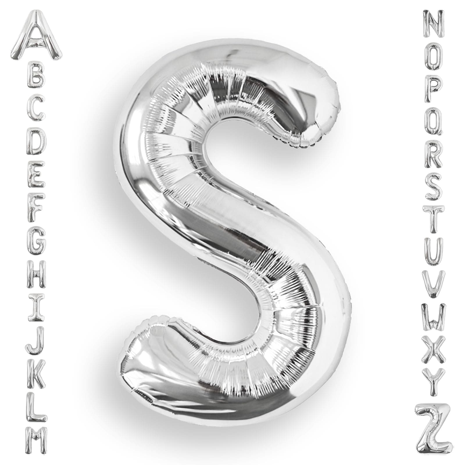 AULE Silver Letter A-Z Helium Balloon 40 Inch Large Letter A-Z Birthday Anniversary Graduation New Year Birthday Birthday Birthday Graduation New Year