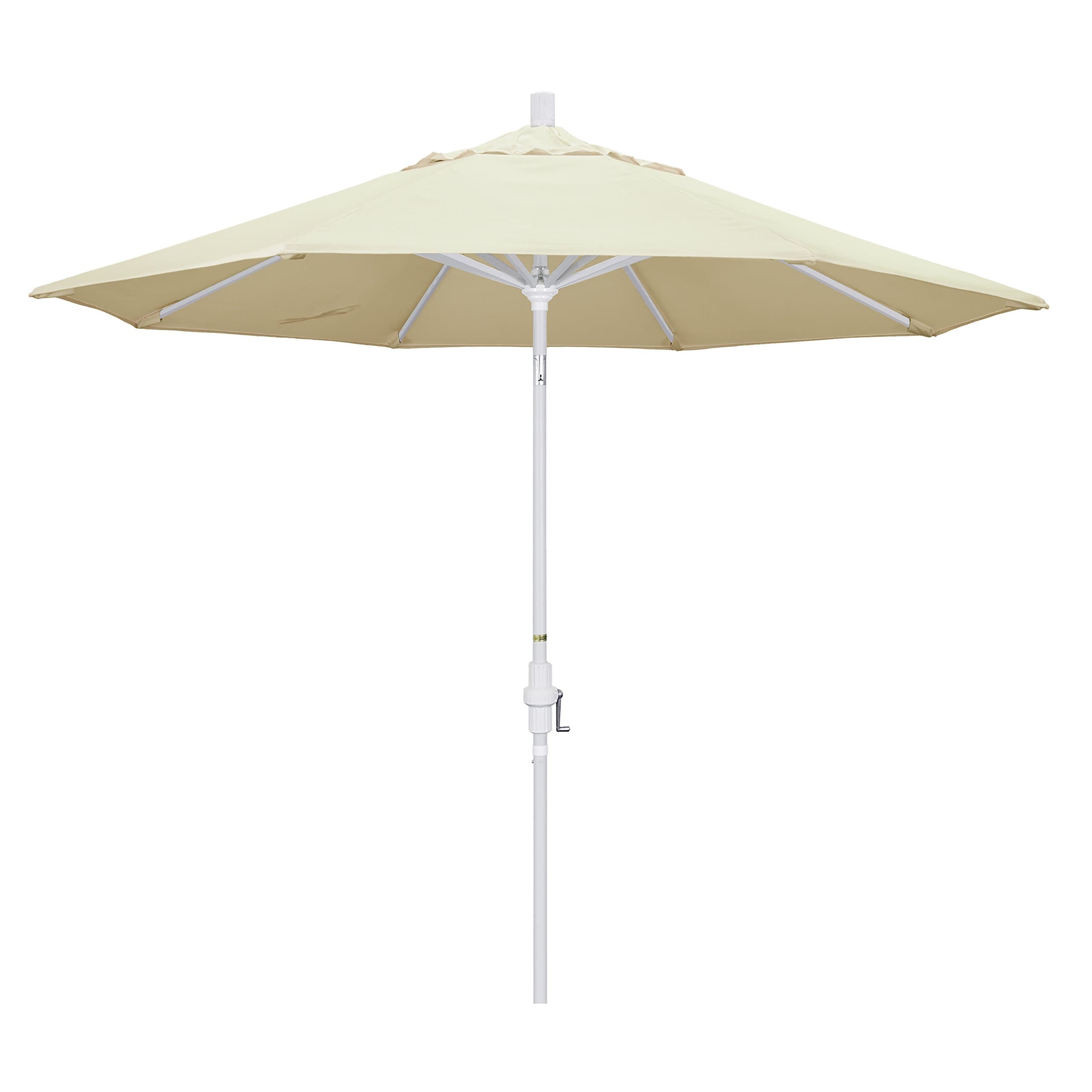 California Umbrella GSCU908170-SA53 9-Feet Pacifica Fabric Aluminum Crank Lift Market Umbrella with White Pole, Canvas